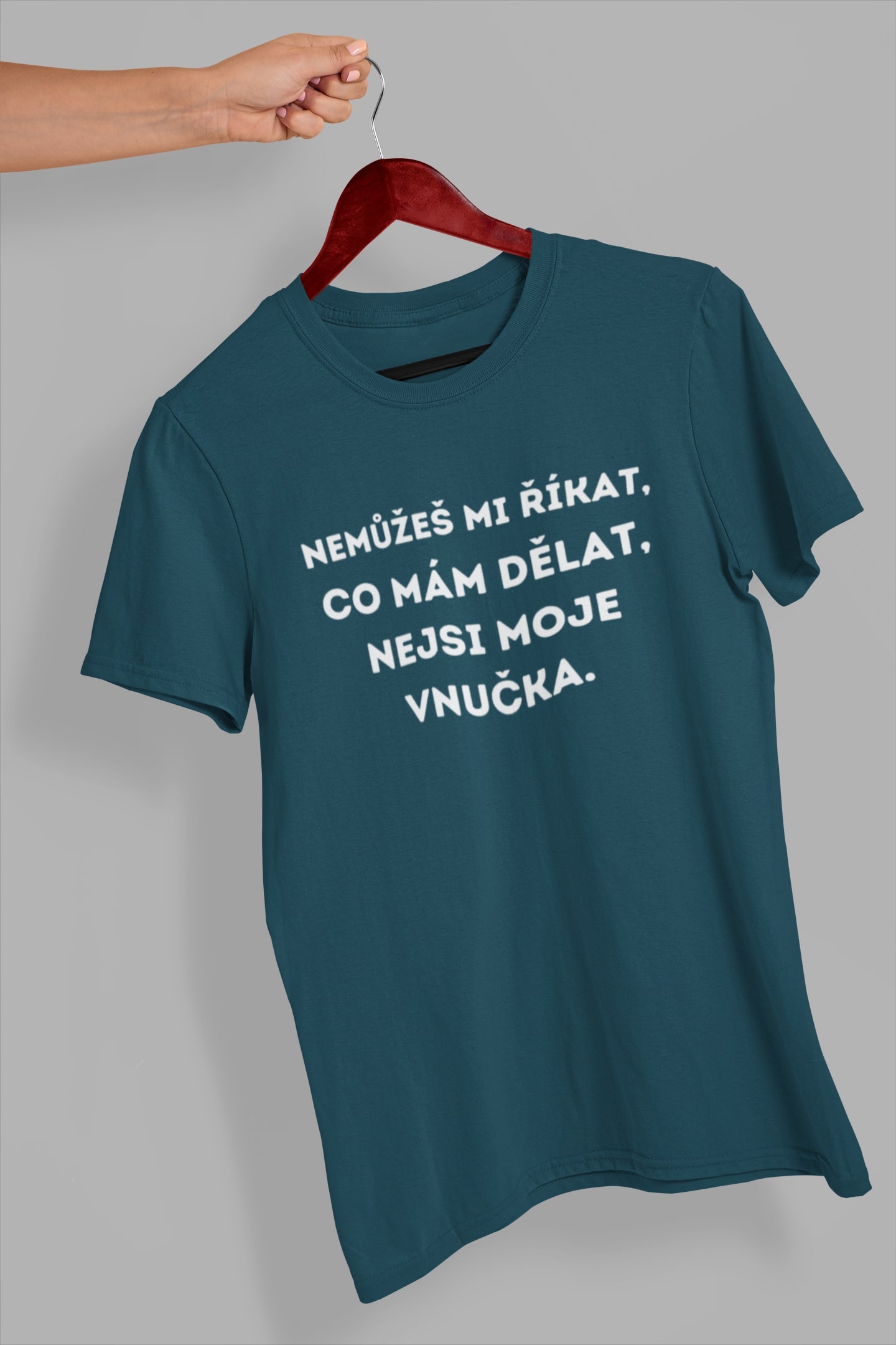 Pánské tričko Nejsi moje vnučka Barva: Petrolejová modrá, Velikost: 2XL