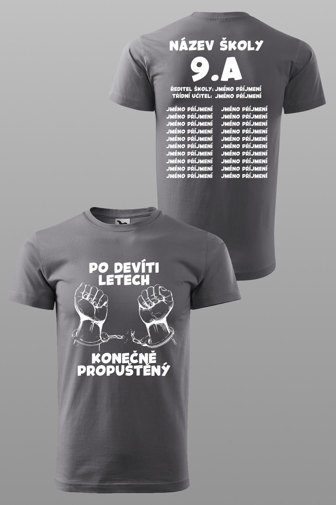 Absolventské tričko Konečne přepuštěn Barva: Ocelová šedá, Velikost: 2XL