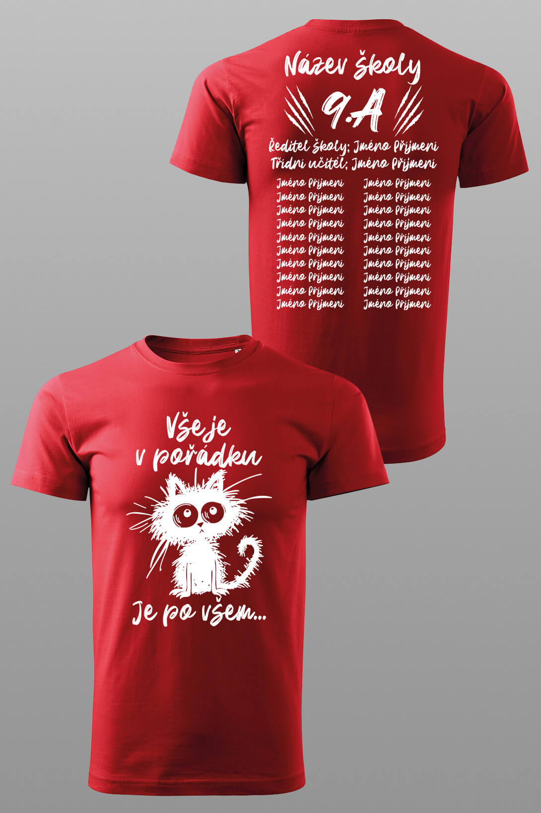 Absolventské tričko Už je po všem Barva: Marlboro červená, Velikost: 3XL