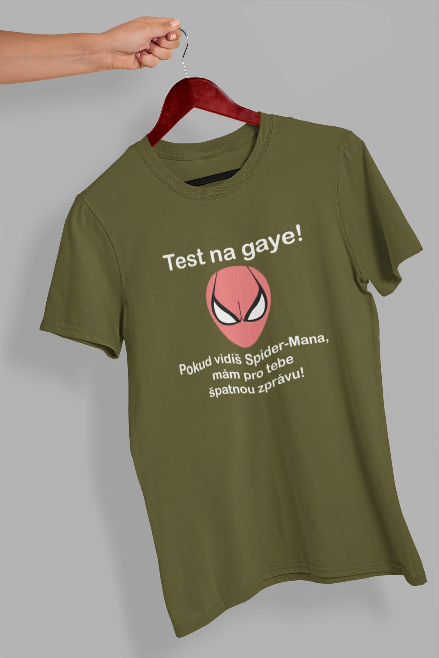 Pánské tričko Test pro gaye! Barva: Khaki, Velikost: 3XL