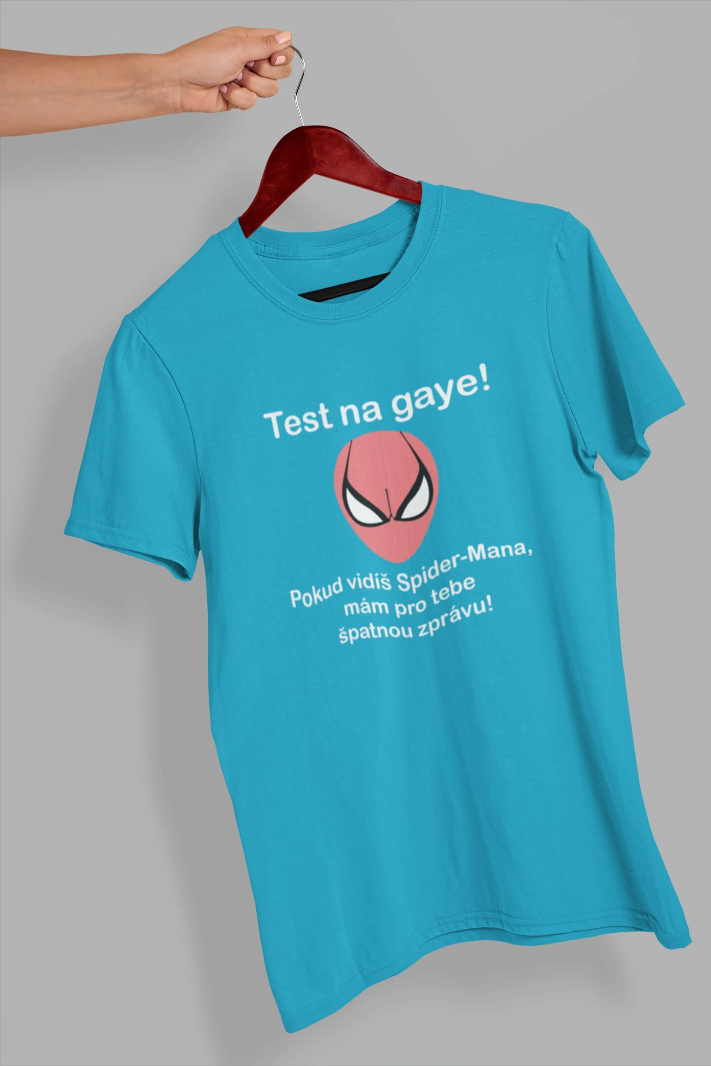 Pánské tričko Test pro gaye! Barva: Tyrkysová, Velikost: L