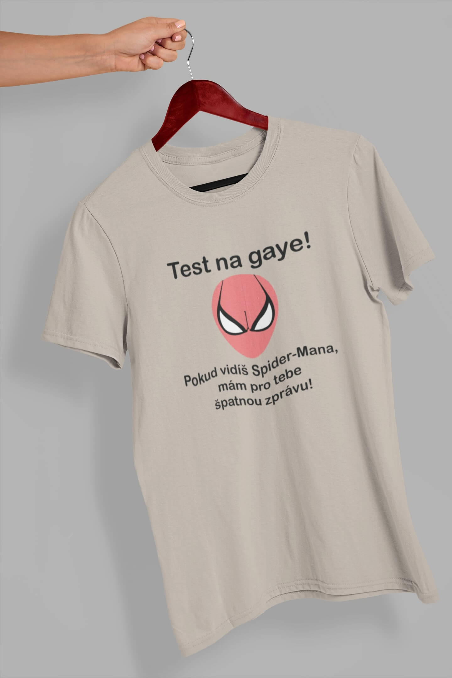 Pánské tričko Test pro gaye! Barva: Ledově šedá, Velikost: L