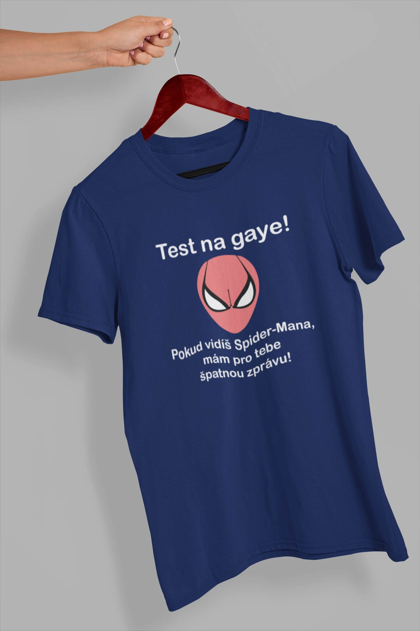 Pánské tričko Test pro gaye! Barva: Půlnoční modrá, Velikost: 2XL