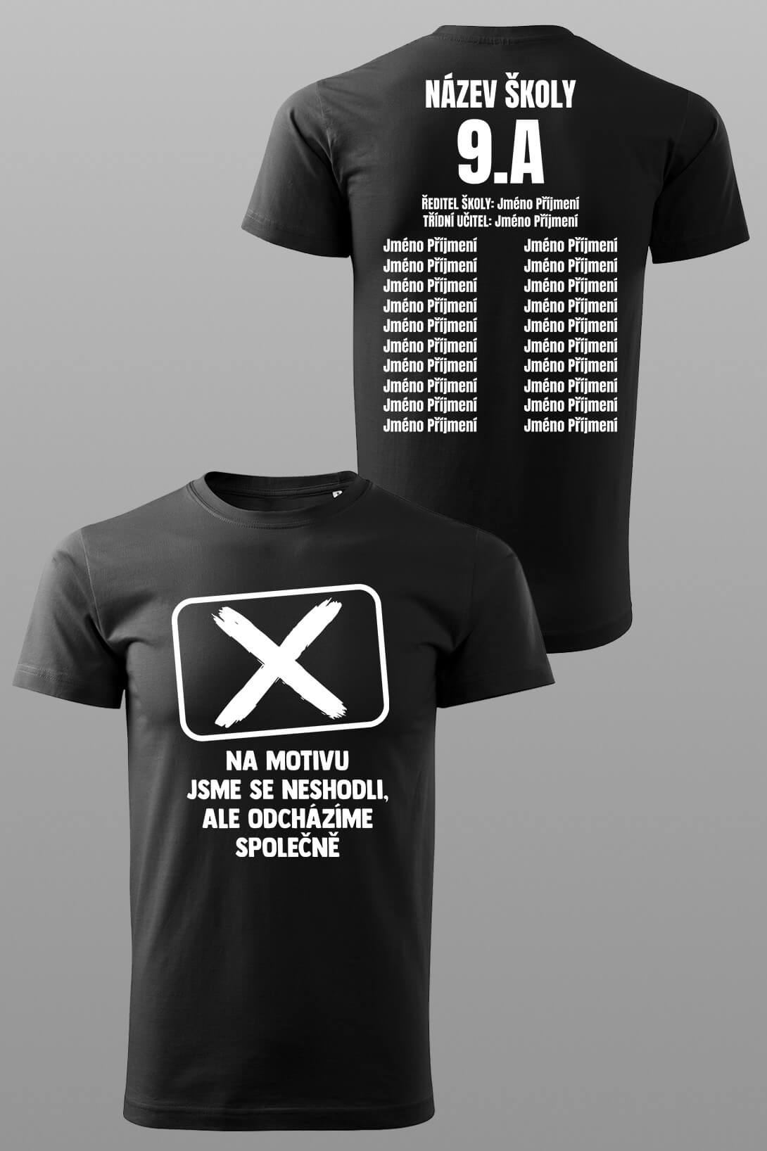 Absolventské tričko Odcházíme společně Barva: Černá, Velikost: 3XL