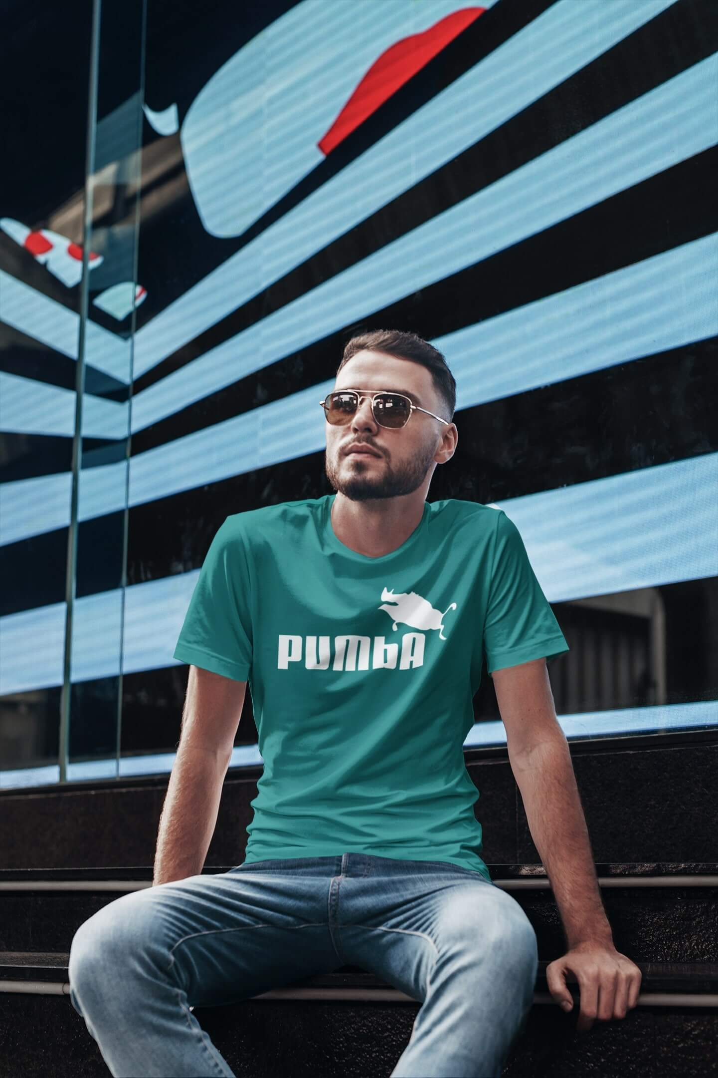 Pánské tričko Pumba Barva: Smaragdově zelená, Velikost: M