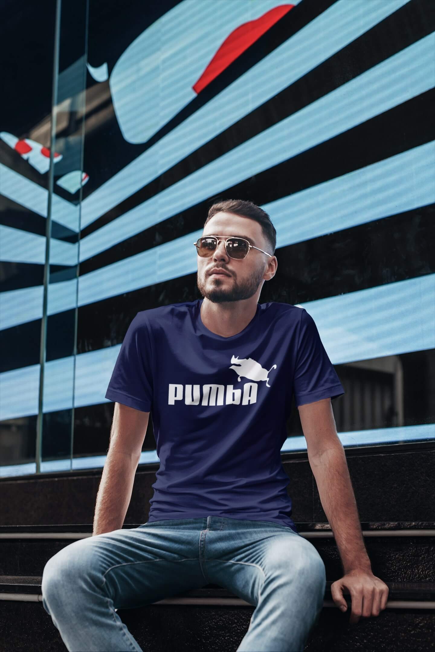 Pánské tričko Pumba Barva: Půlnoční modrá, Velikost: M