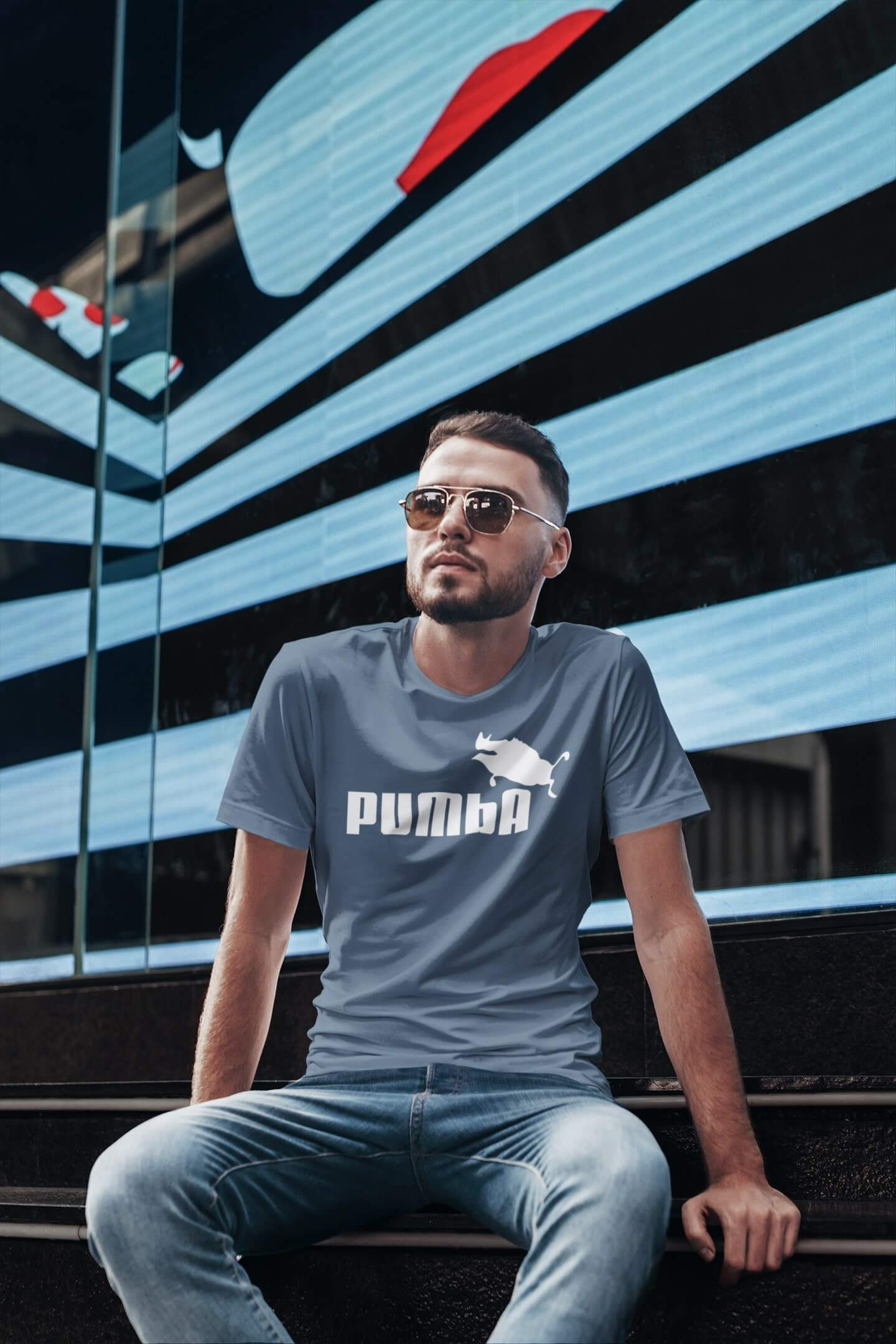 Pánské tričko Pumba Barva: Denim, Velikost: M