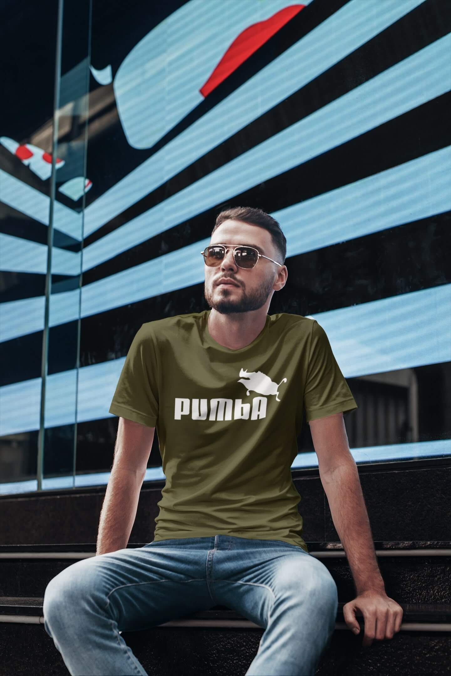 Pánské tričko Pumba Barva: Khaki, Velikost: M