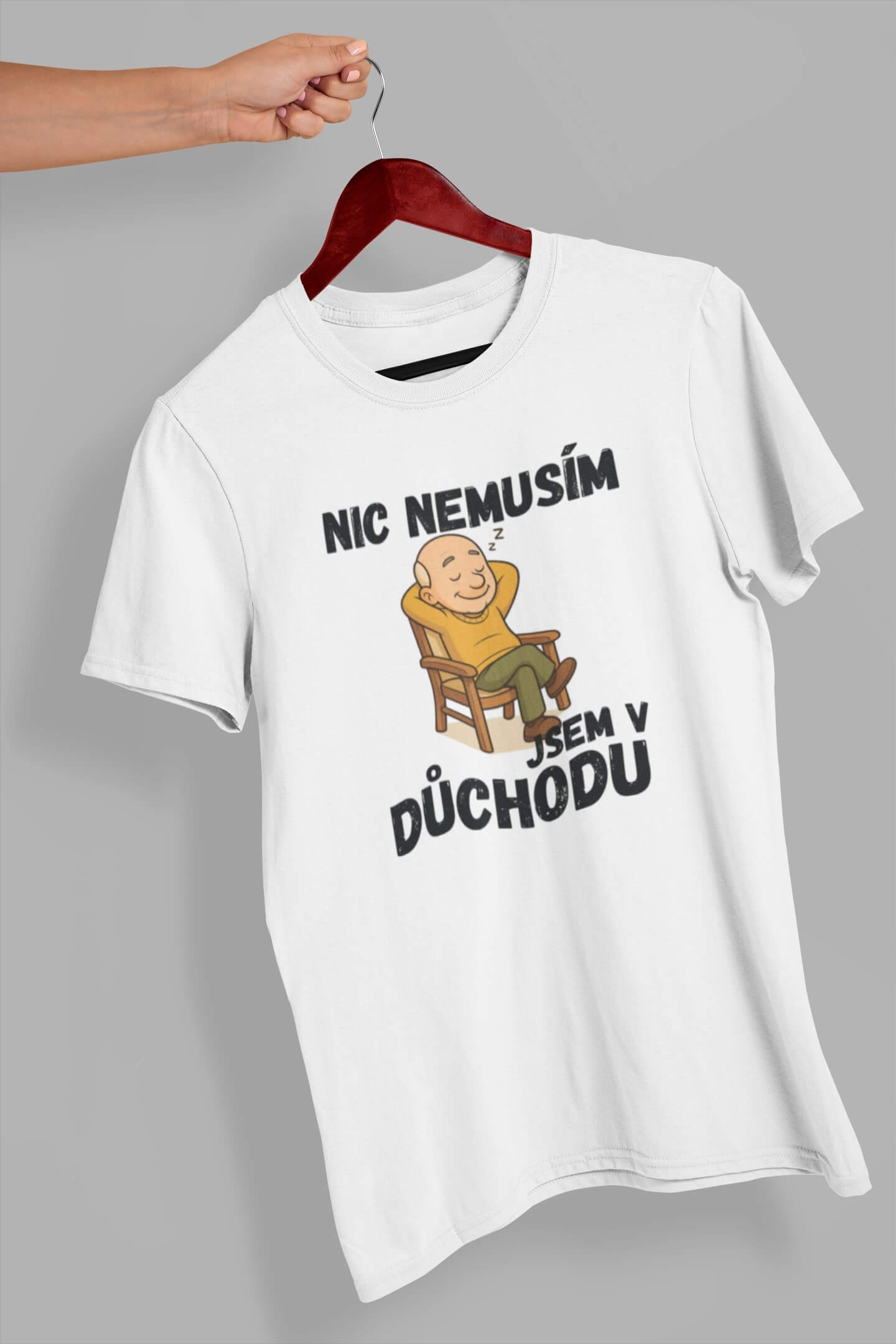 MMO Pánské tričko Důchodce Barva: Bíla, Velikost: XL