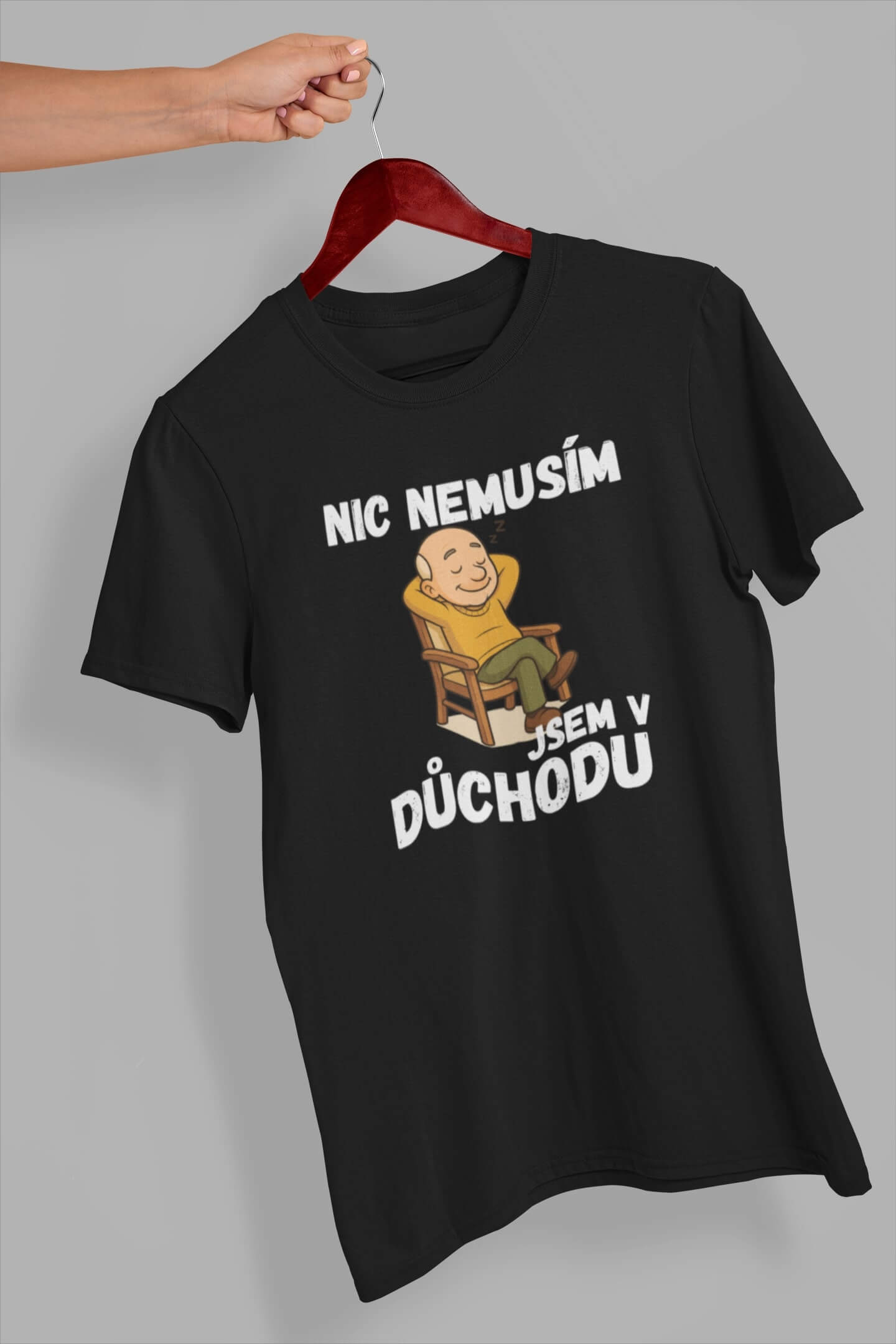 MMO Pánské tričko Důchodce Barva: Černá, Velikost: 2XL