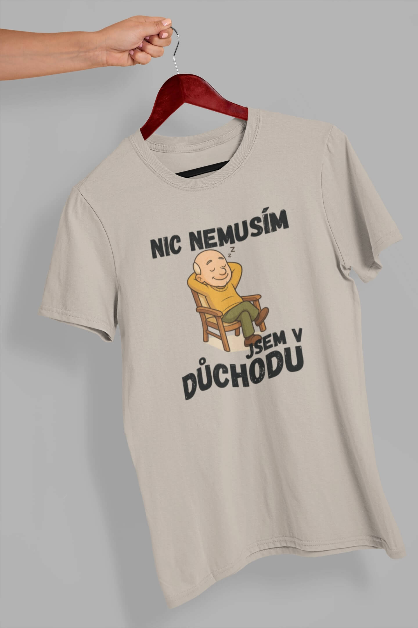 MMO Pánské tričko Důchodce Barva: Ledově šedá, Velikost: 4XL