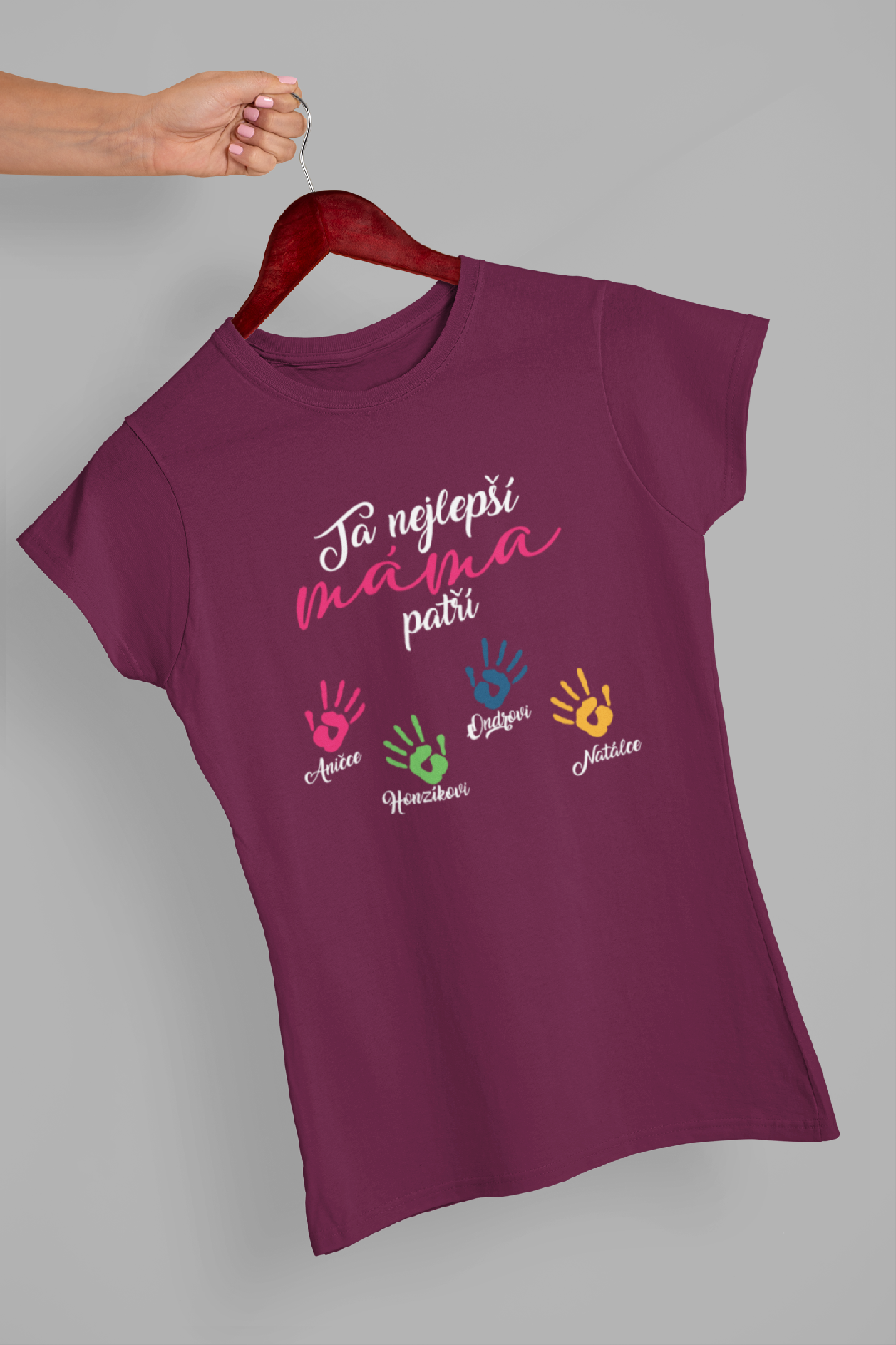 Dámské tričko nejlepší máma Barva: Fuchsiová, Velikost: 2XL