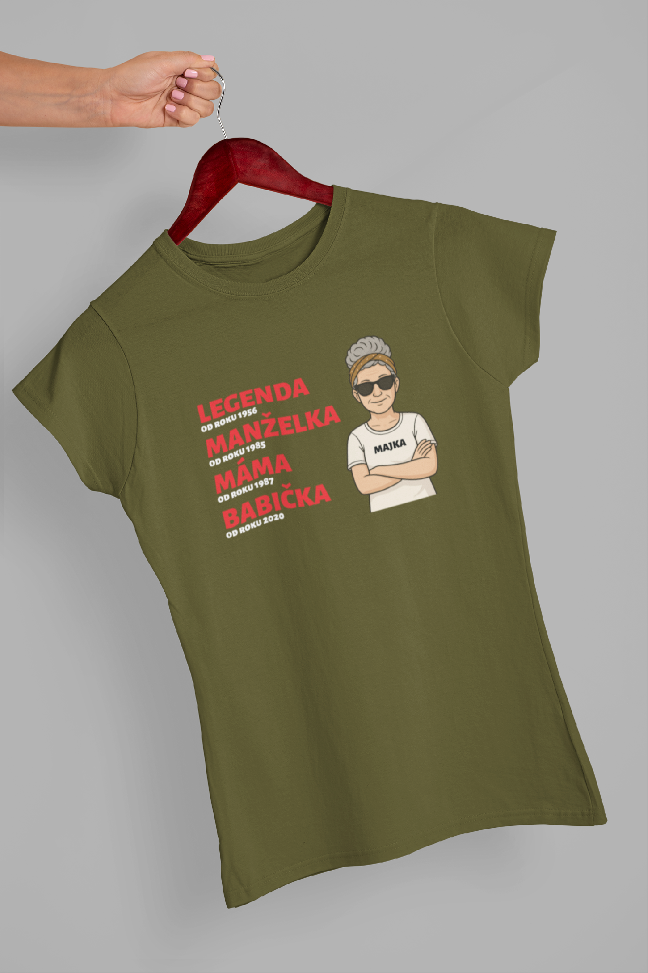 Dámske tričko Legenda Manželka Máma Babička