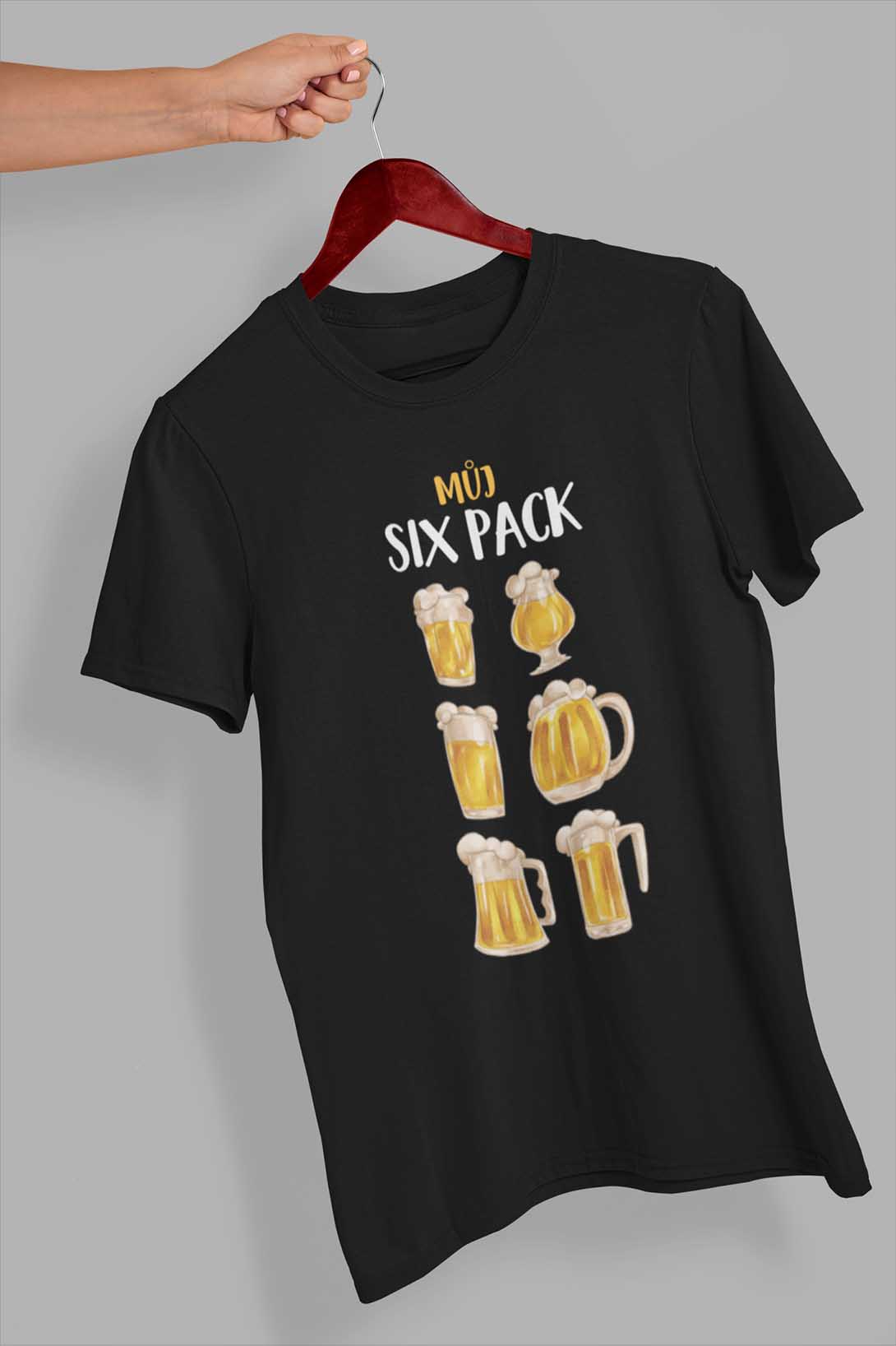 Pánské tričko Můj six pack Barva: Černá, Velikost: 3XL