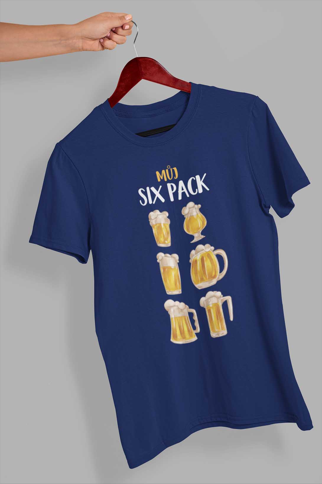 Pánské tričko Můj six pack Barva: Půlnoční modrá, Velikost: XL