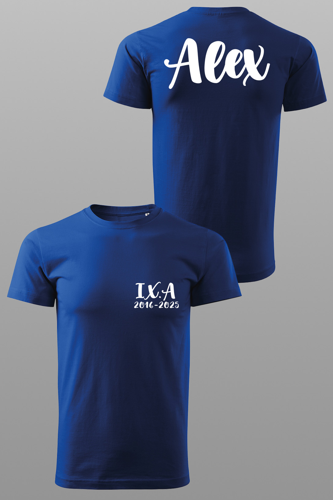 Absolventské tričko s vlastním jménem Barva: Kráľovská modrá