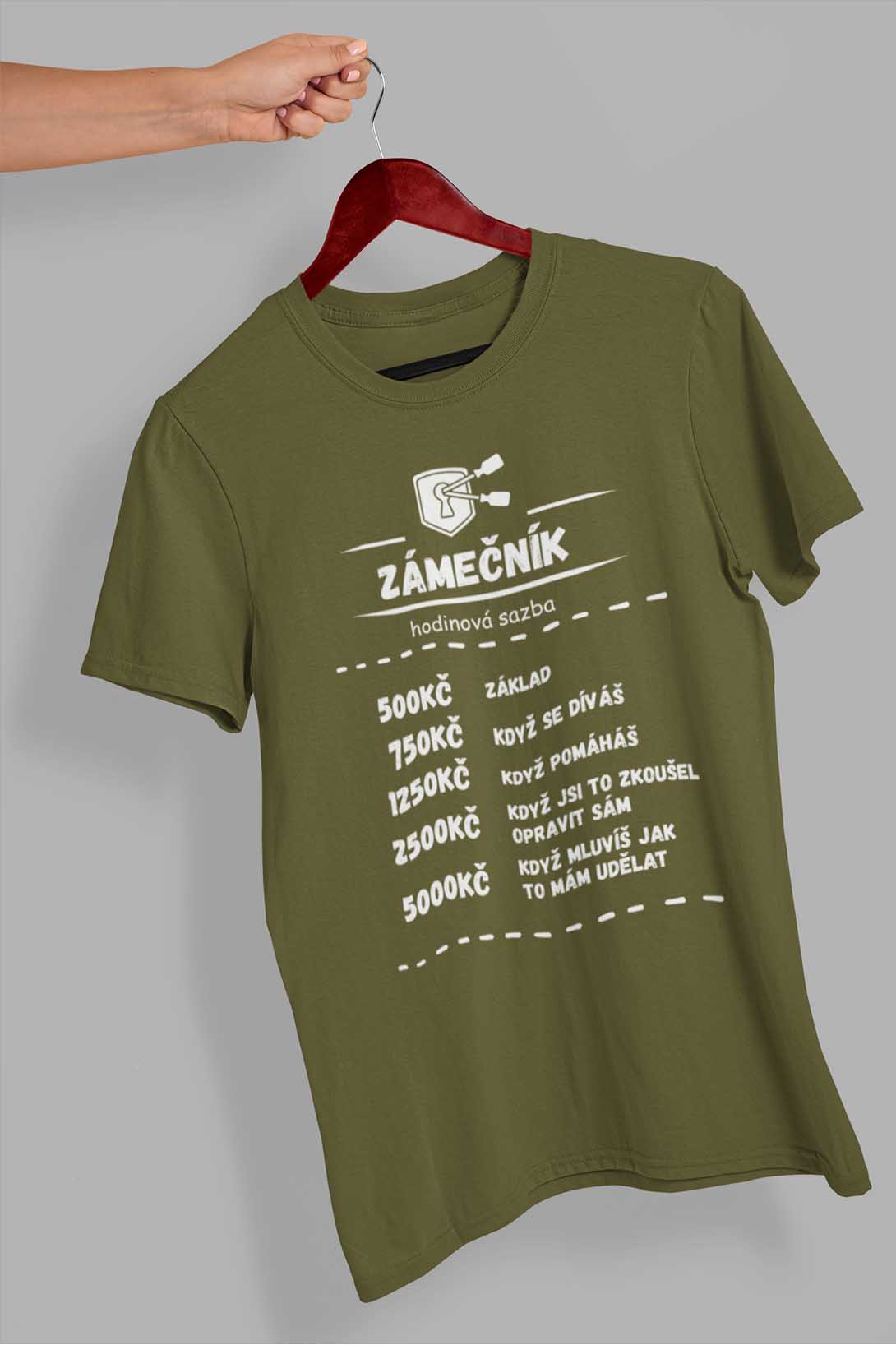 Pánské tričko Zámečník Barva: Khaki, Velikost: M