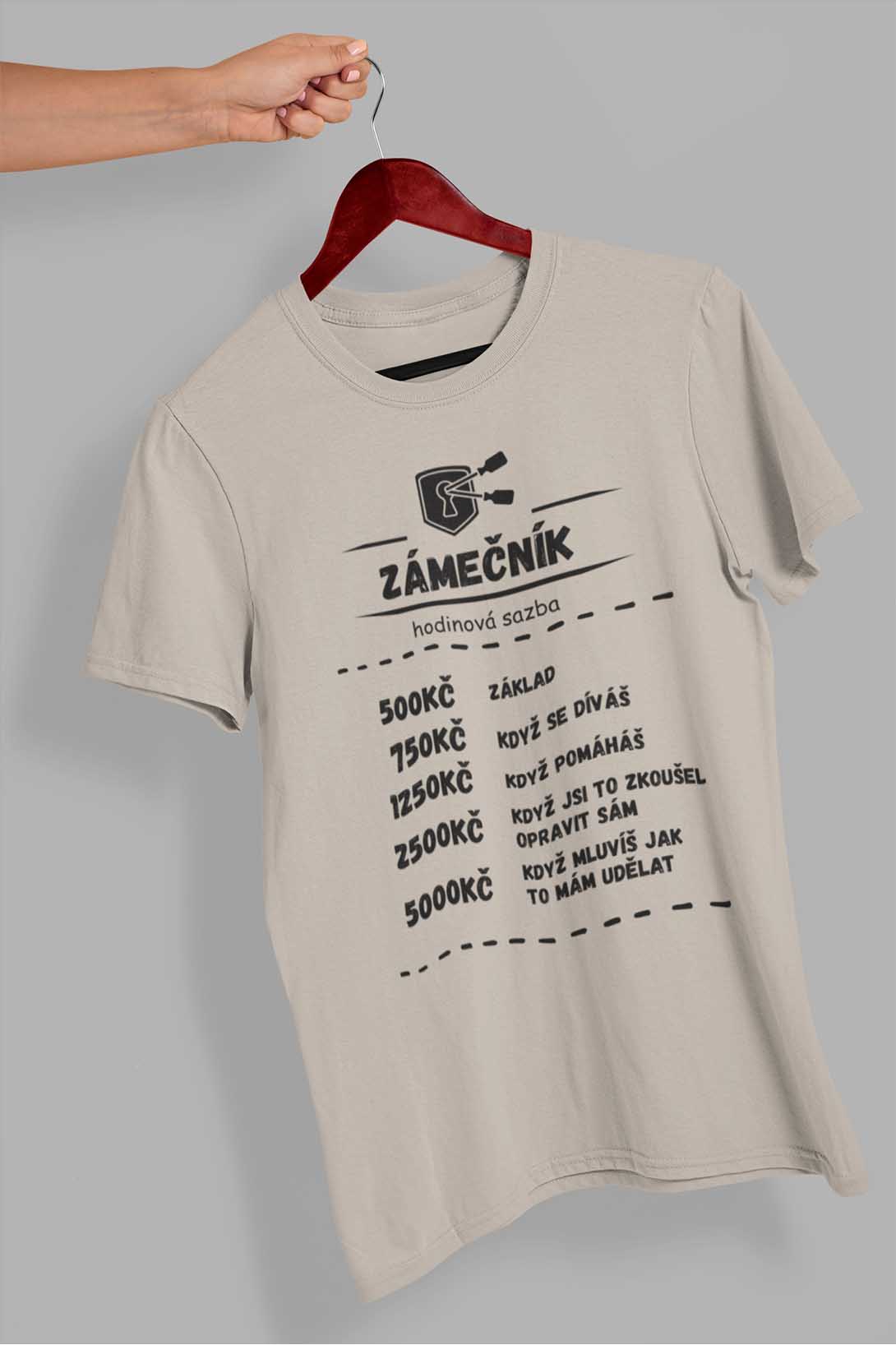 Pánské tričko Zámečník Barva: Ledově šedá, Velikost: 4XL