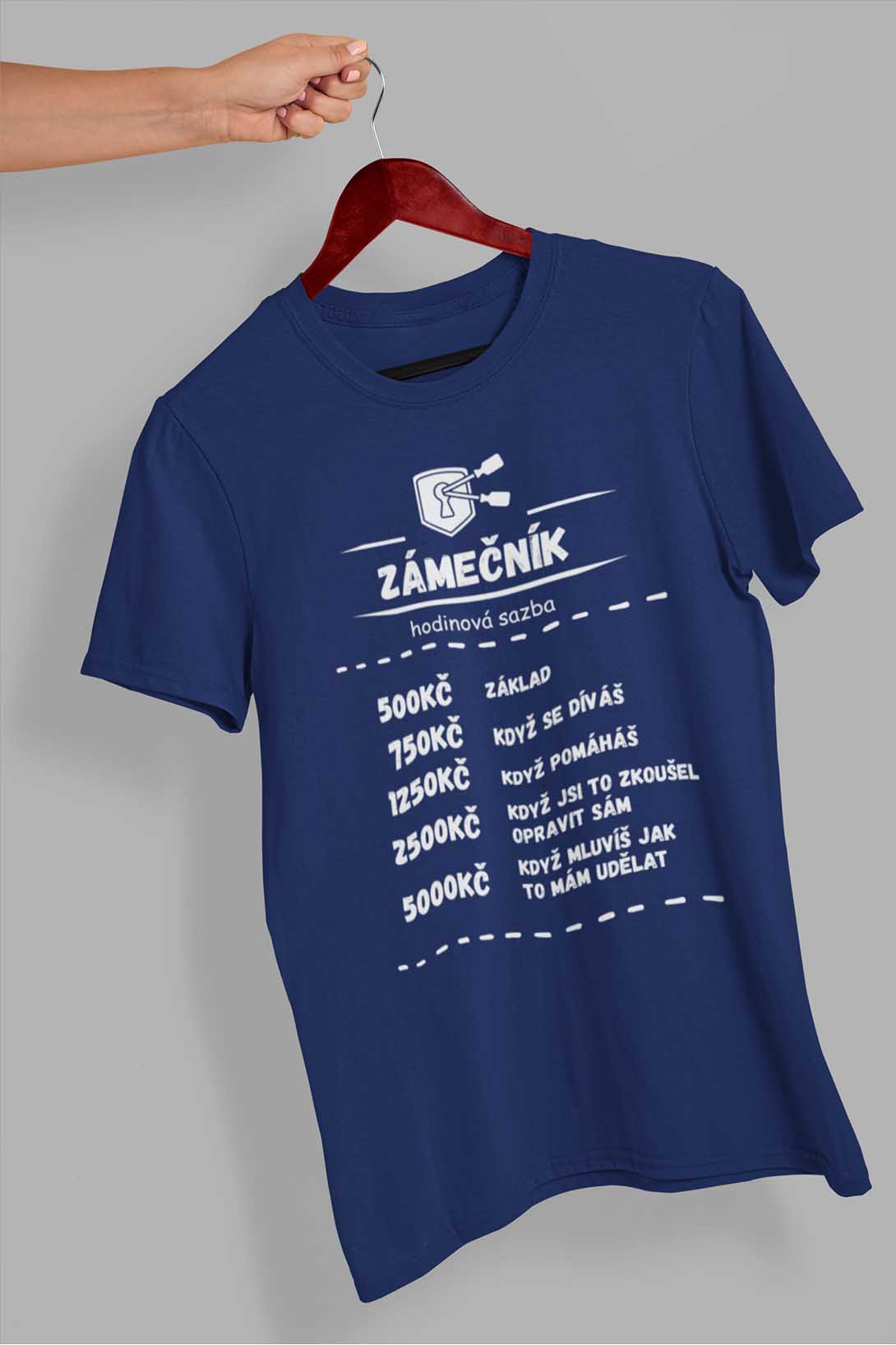 Pánské tričko Zámečník Barva: Půlnoční modrá, Velikost: S