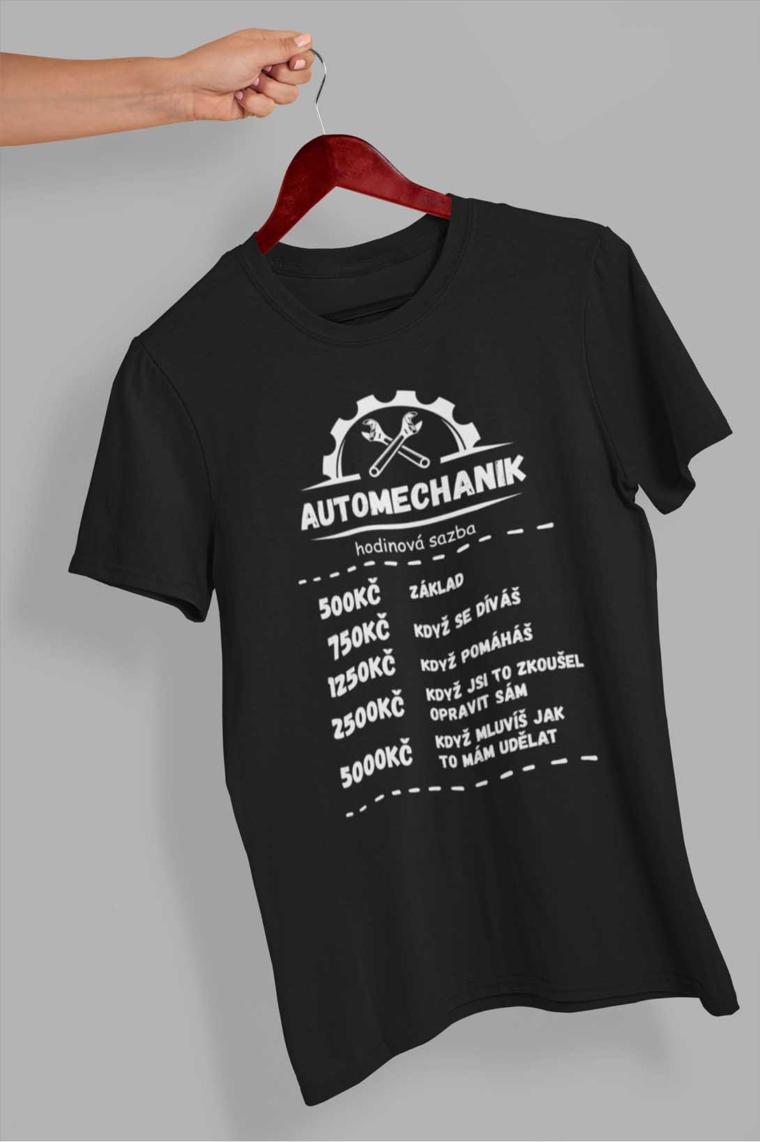 Pánské tričko Automechanik Barva: Černá, Velikost: 4XL