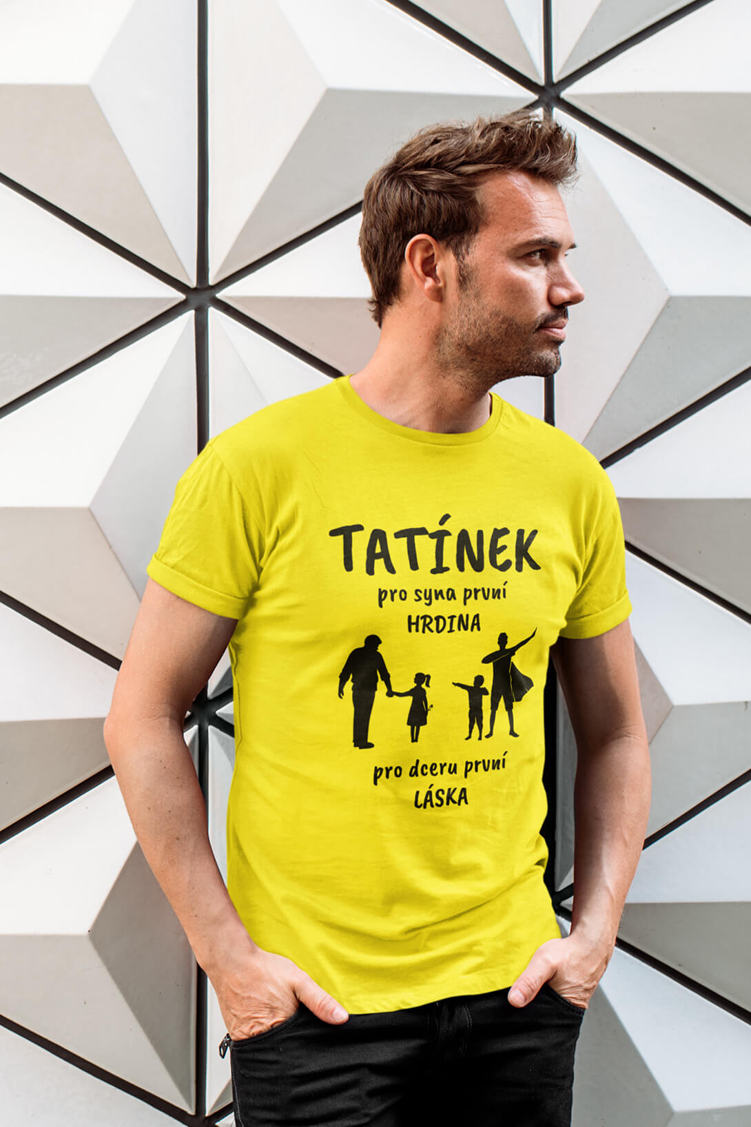 Pánské tričko Tatínek Barva: Citrónová