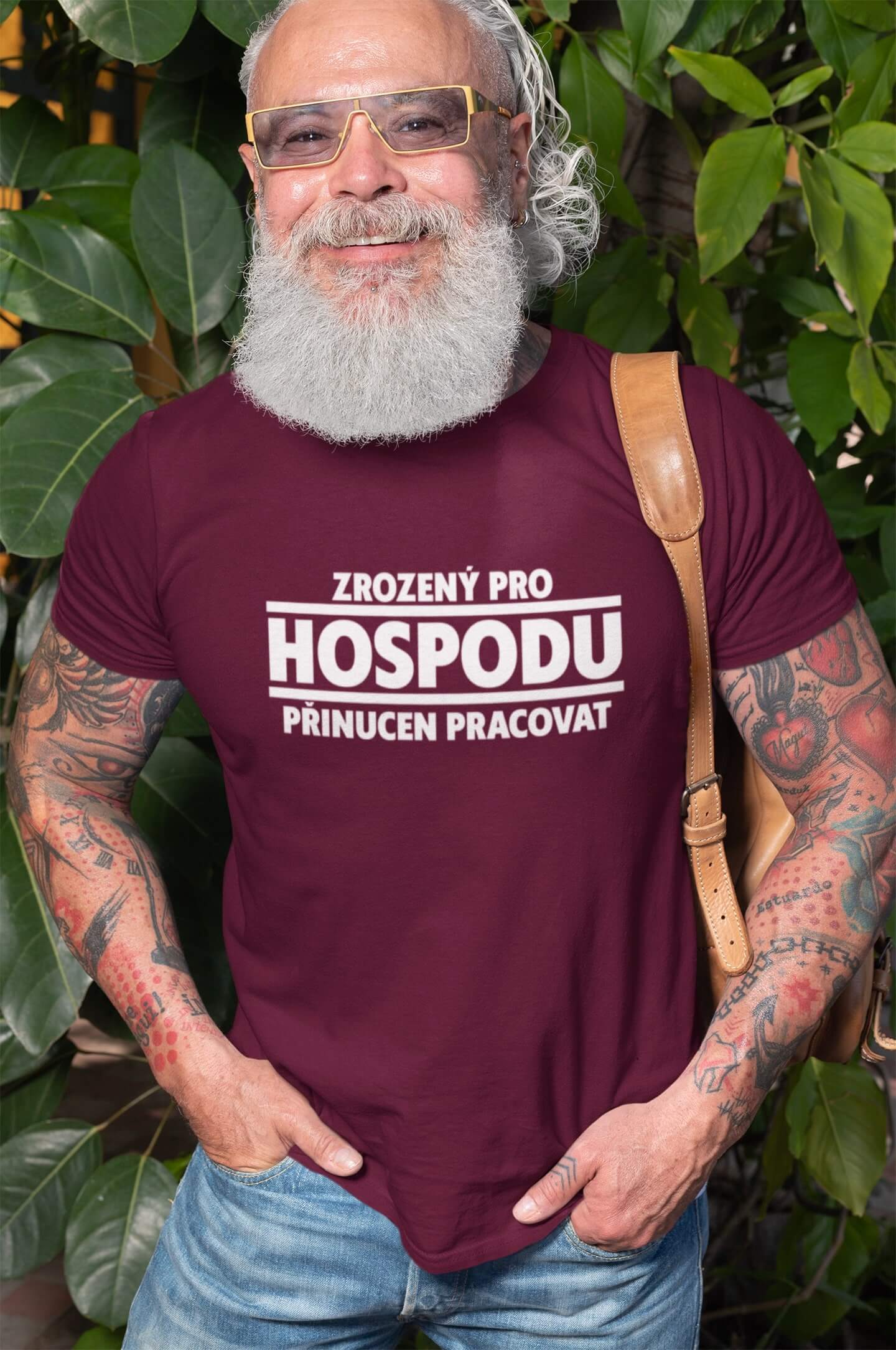 Pánské tričko Zrozený pro hospodu Barva: Fuchsiová, Velikost: 3XL