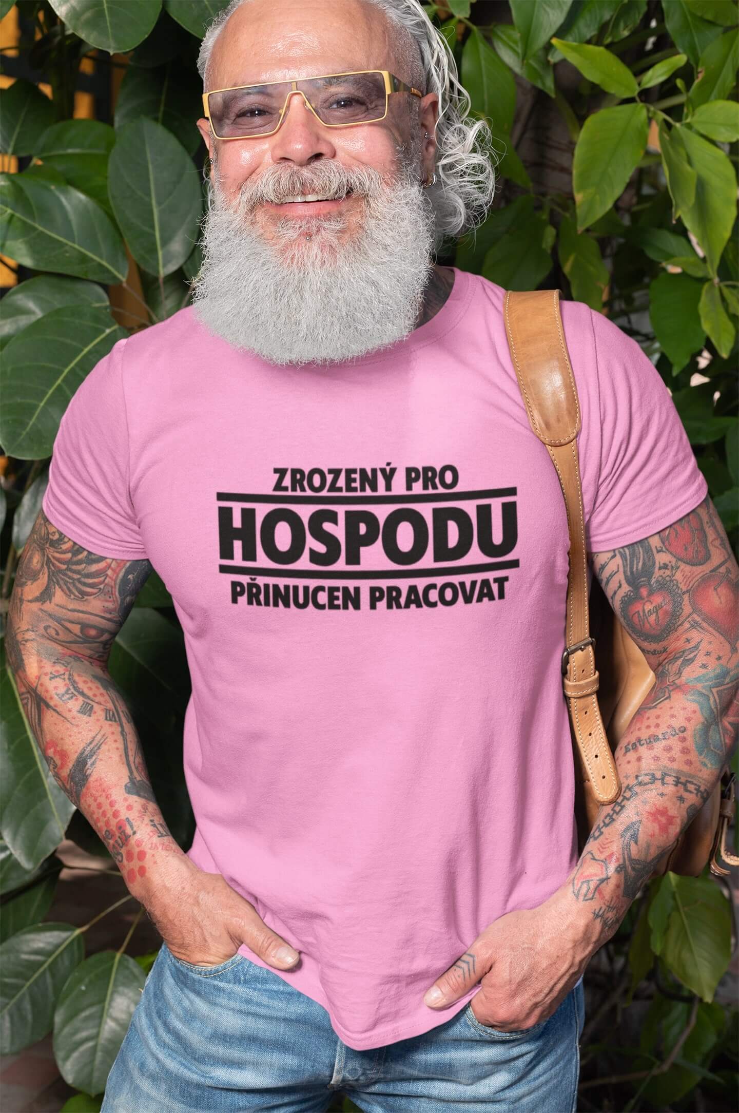 Pánské tričko Zrozený pro hospodu Barva: Ružová, Velikost: 4XL