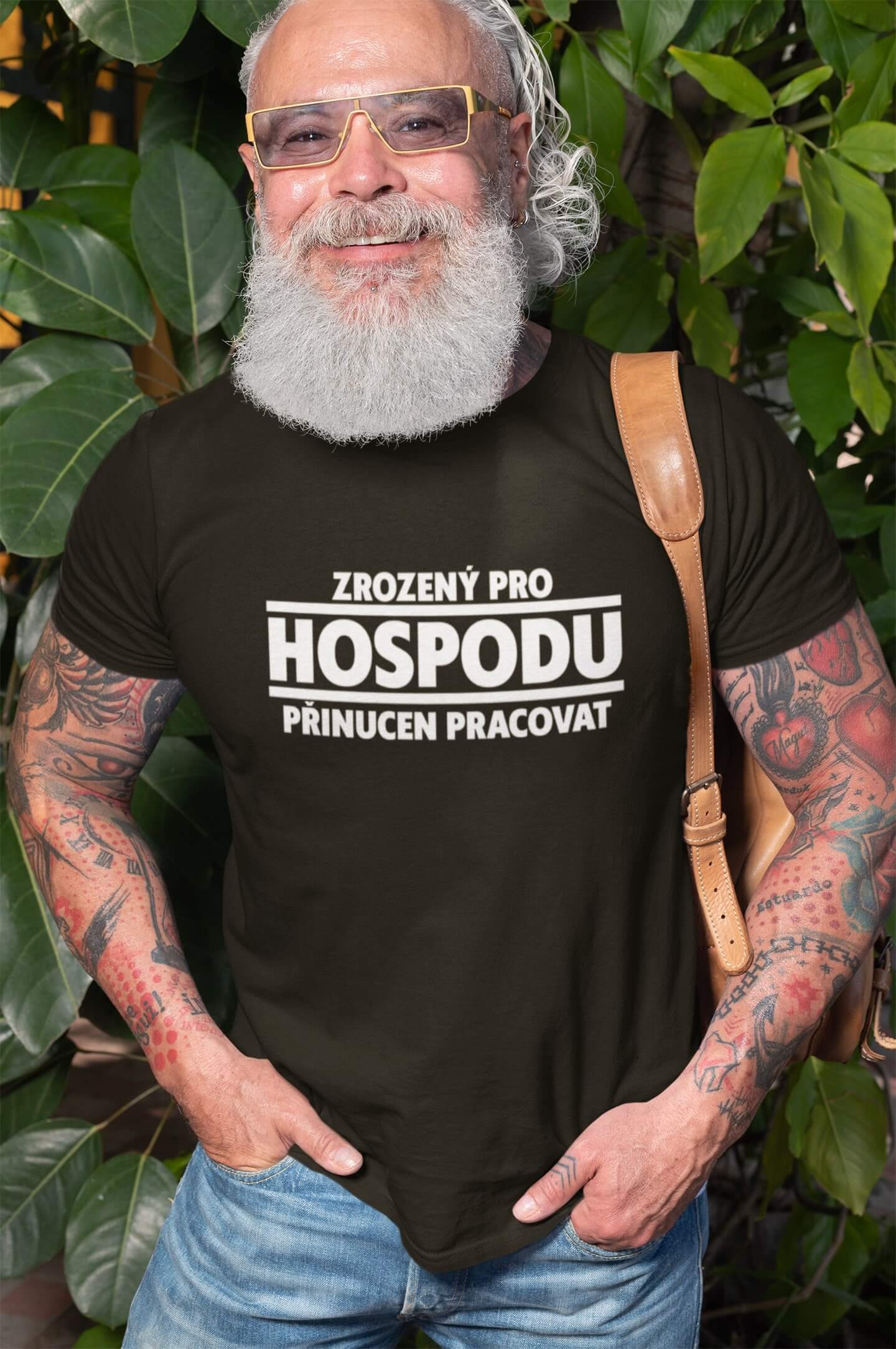 Pánské tričko Zrozený pro hospodu Barva: Military, Velikost: S