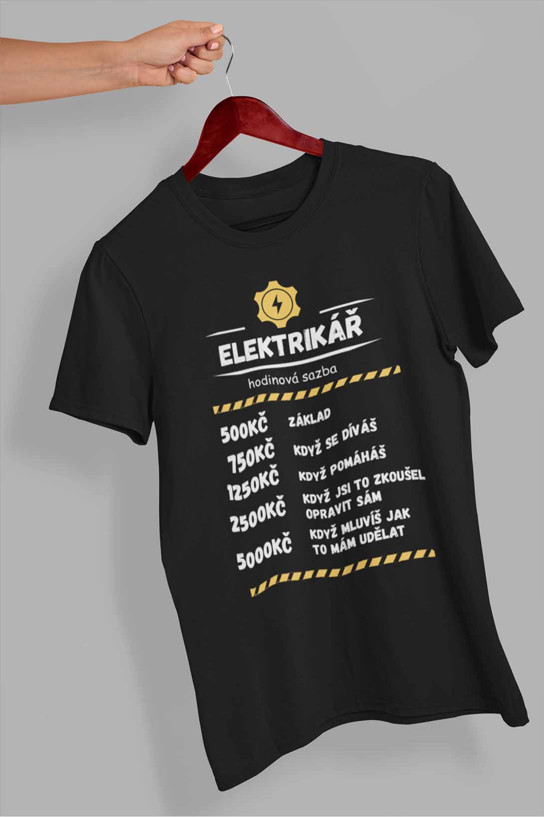 Pánské tričko s nápisem Elektrikář