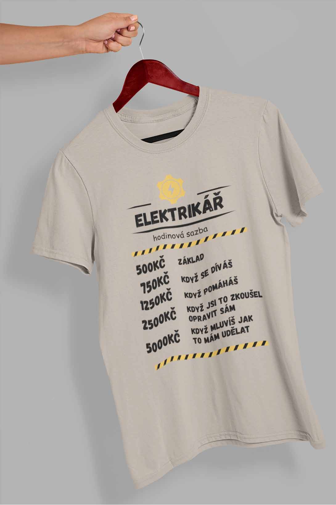 Pánské tričko s nápisem Elektrikář