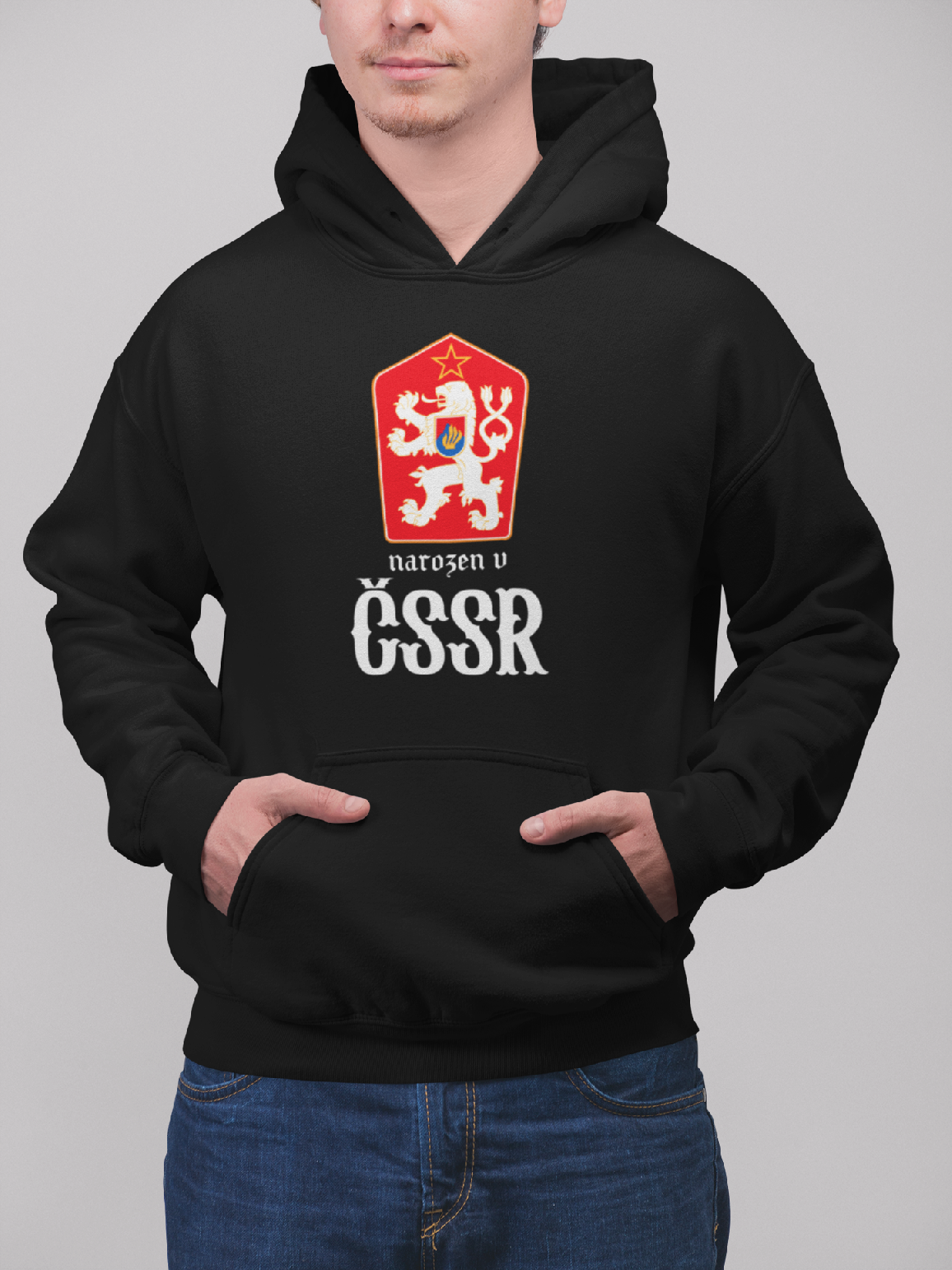 Pánská mikina Narozen v ČSSR Barva: Černá, Velikost: S