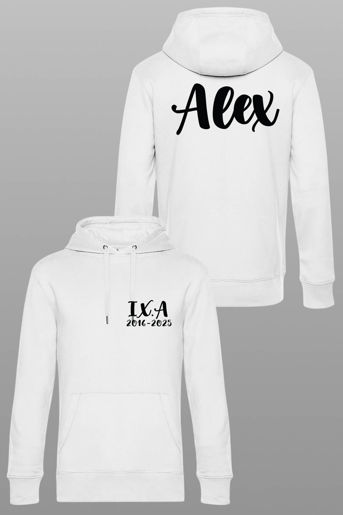Absolventská mikina s vlastním jménem Barva: Bíla