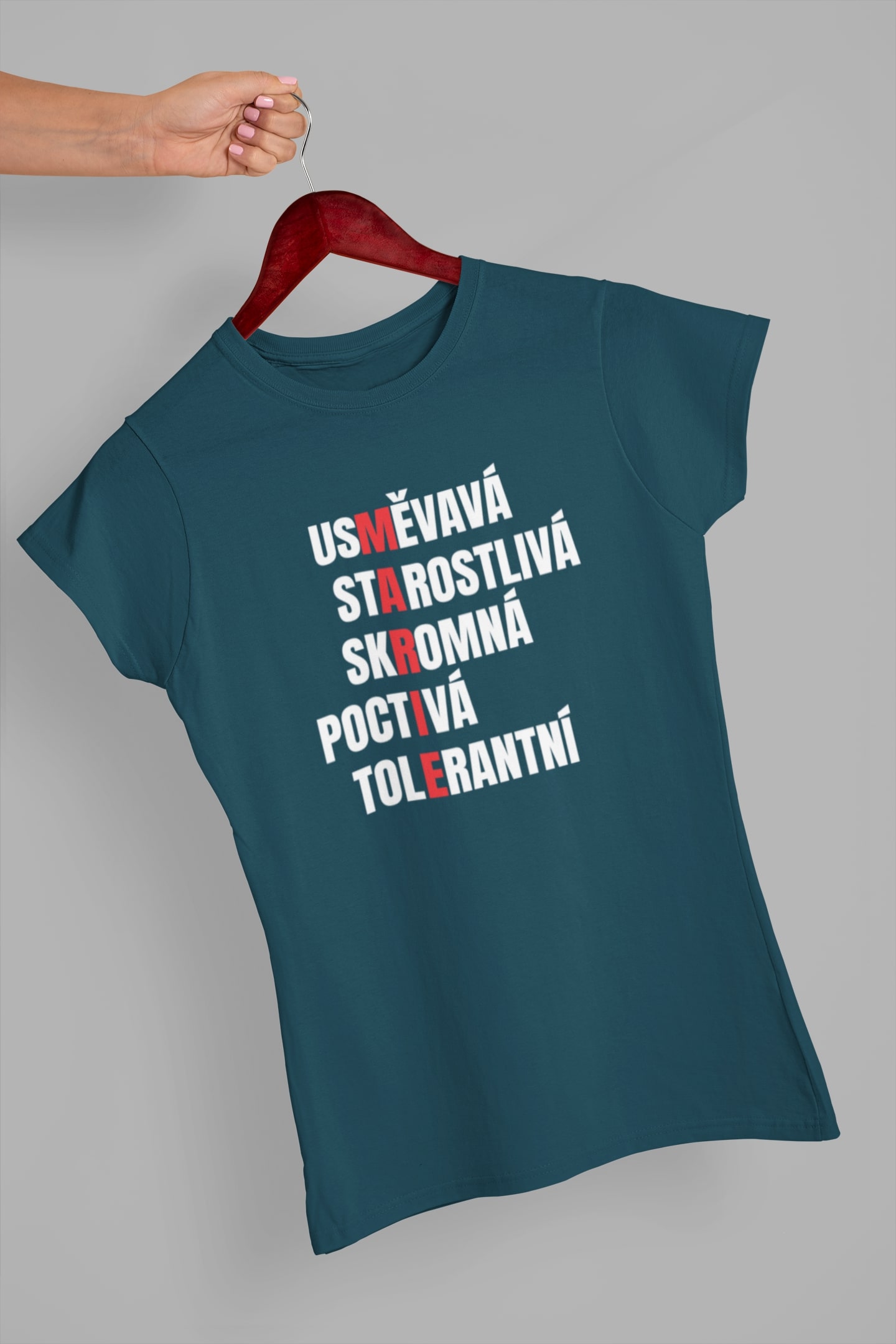 Dámské tričko Charakteristika Marie Barva: Petrolejová modrá