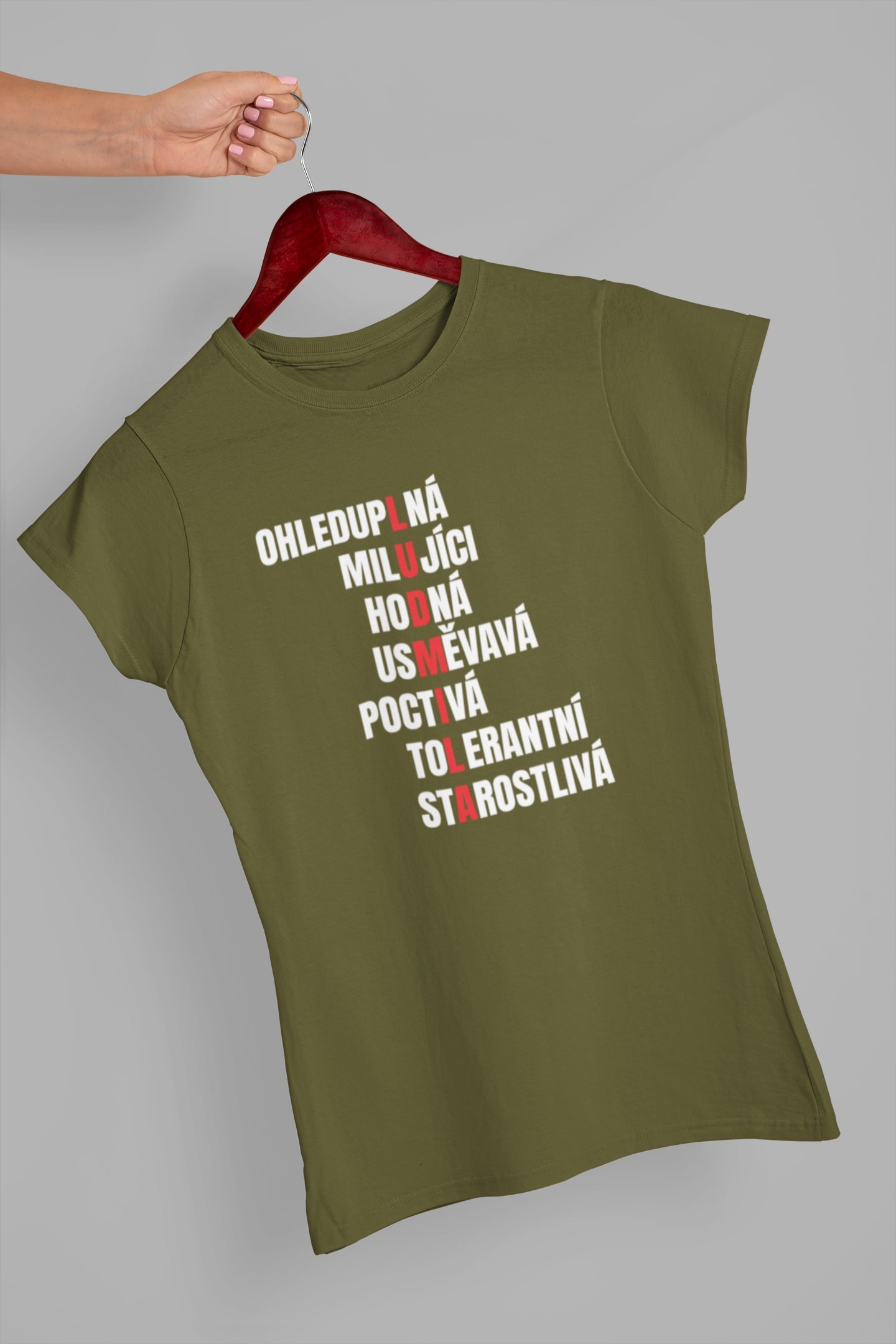 Dámské tričko Charakteristika Ludmily Barva: Khaki