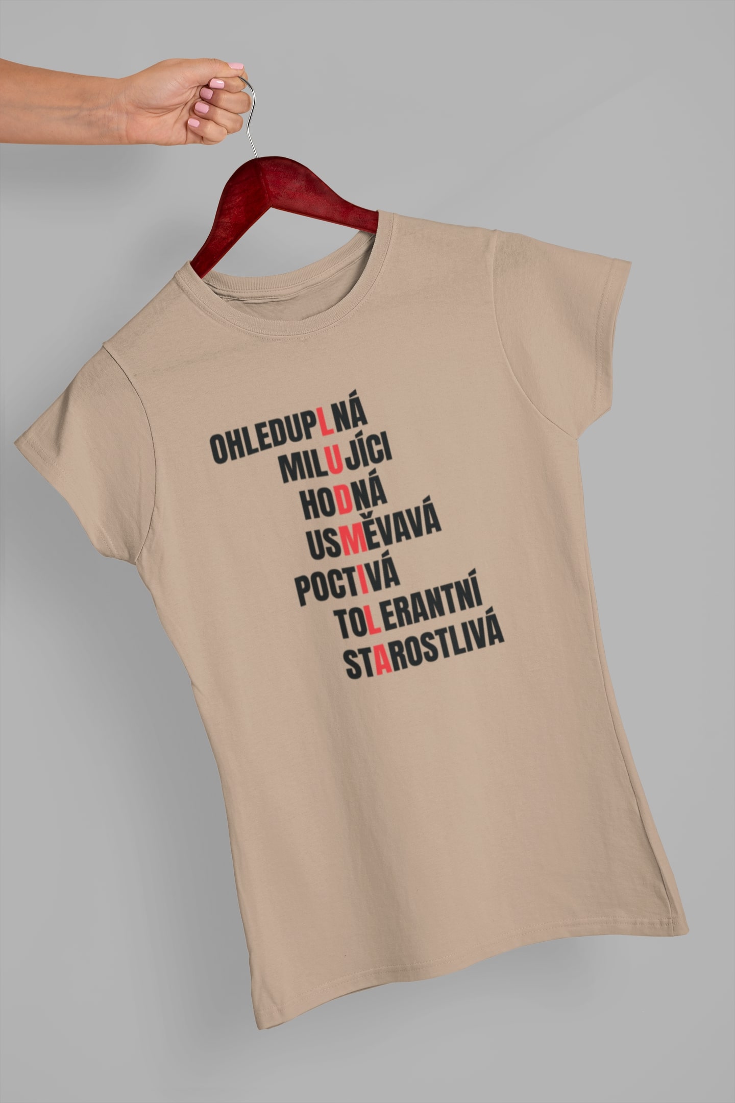 Dámské tričko Charakteristika Ludmily Barva: Písková