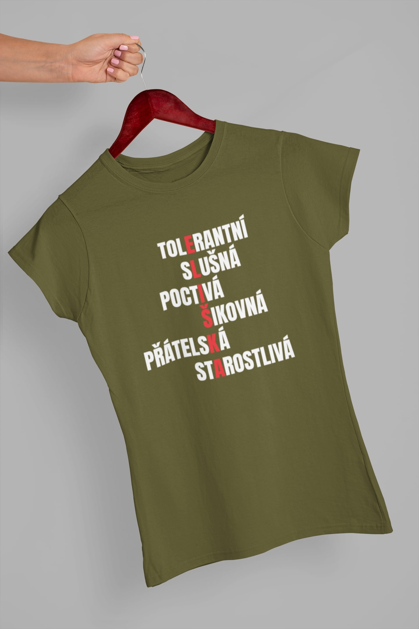 Dámské tričko Charakteristika Eliška Barva: Khaki