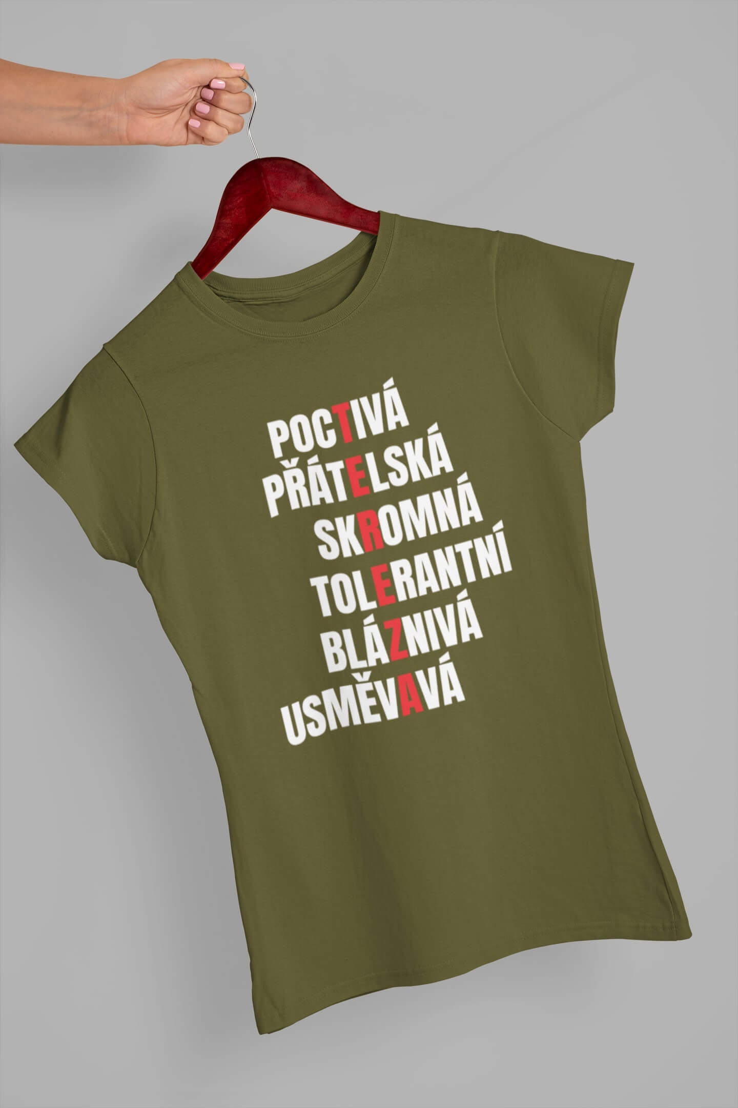 Dámské tričko Charakteristika Tereza Barva: Khaki