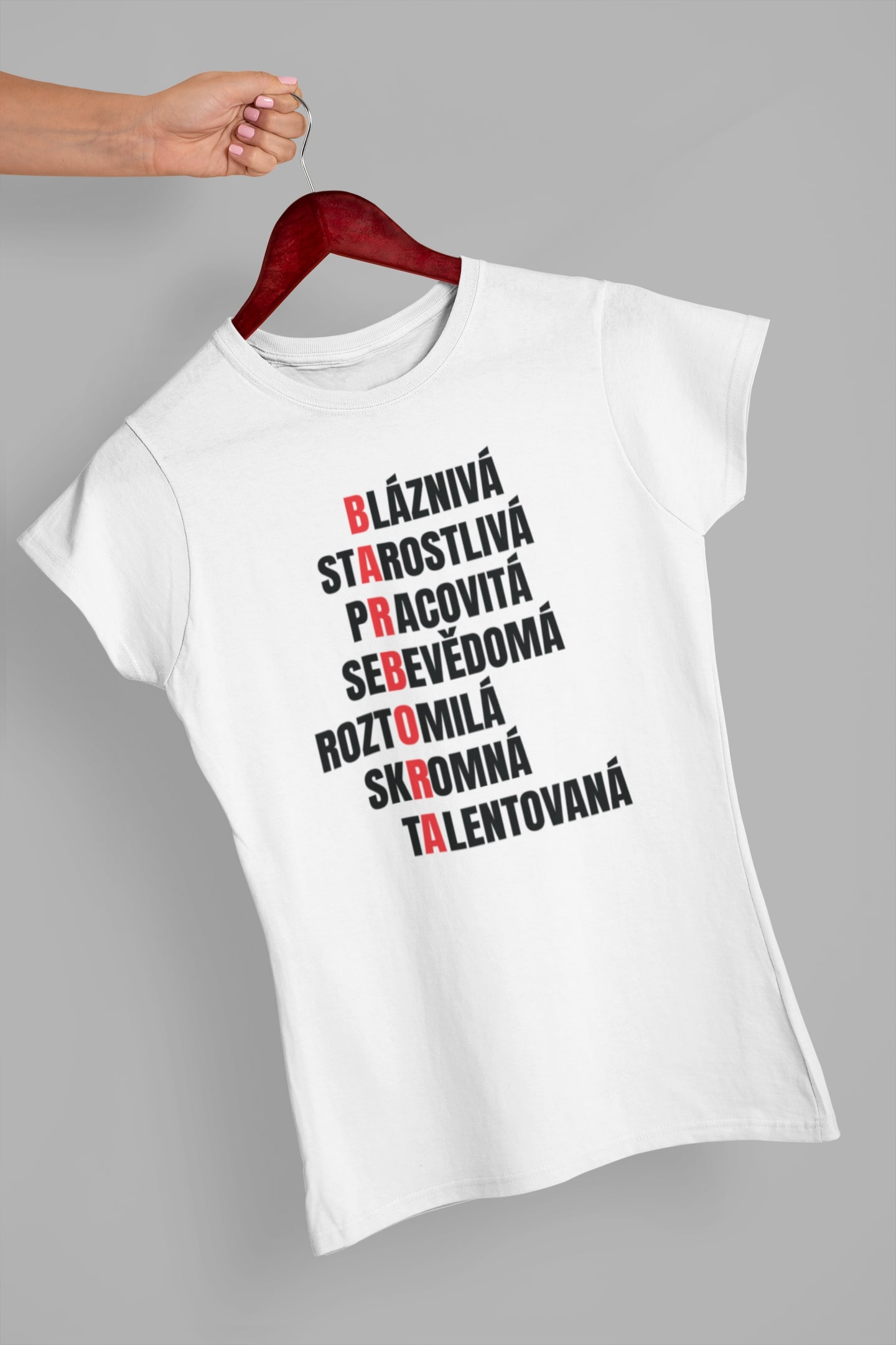 Dámské tričko Charakteristika Barbora Barva: Bíla