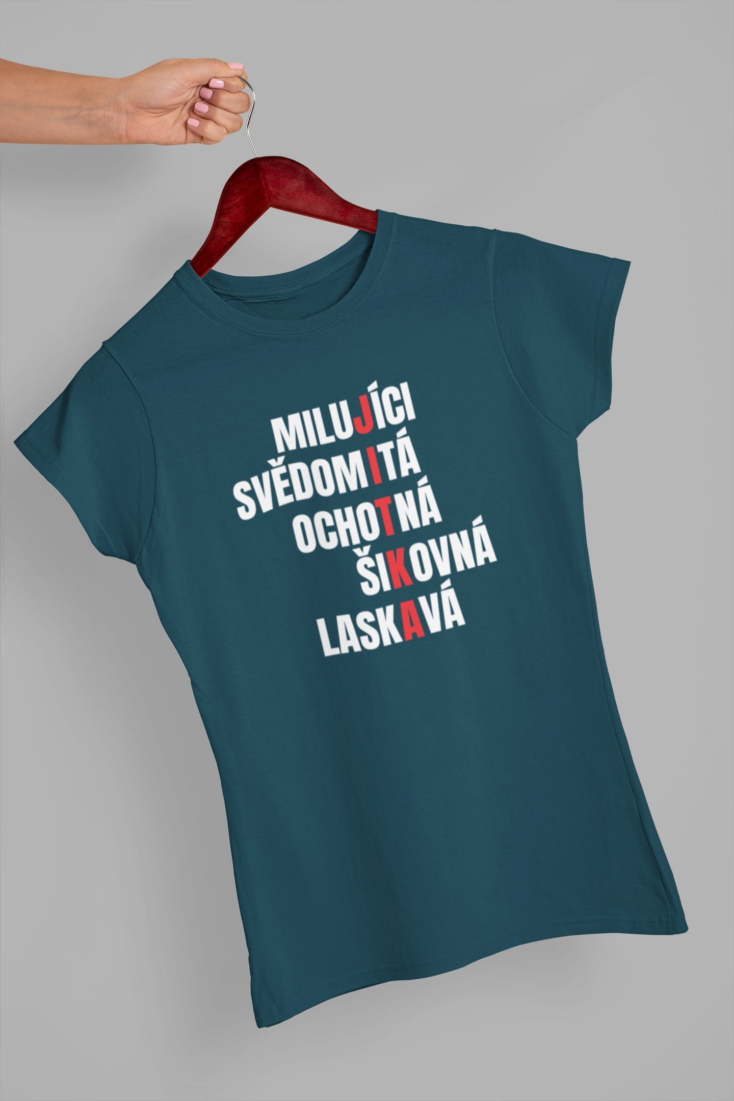 Dámské tričko Charakteristika Jitka Barva: Petrolejová modrá