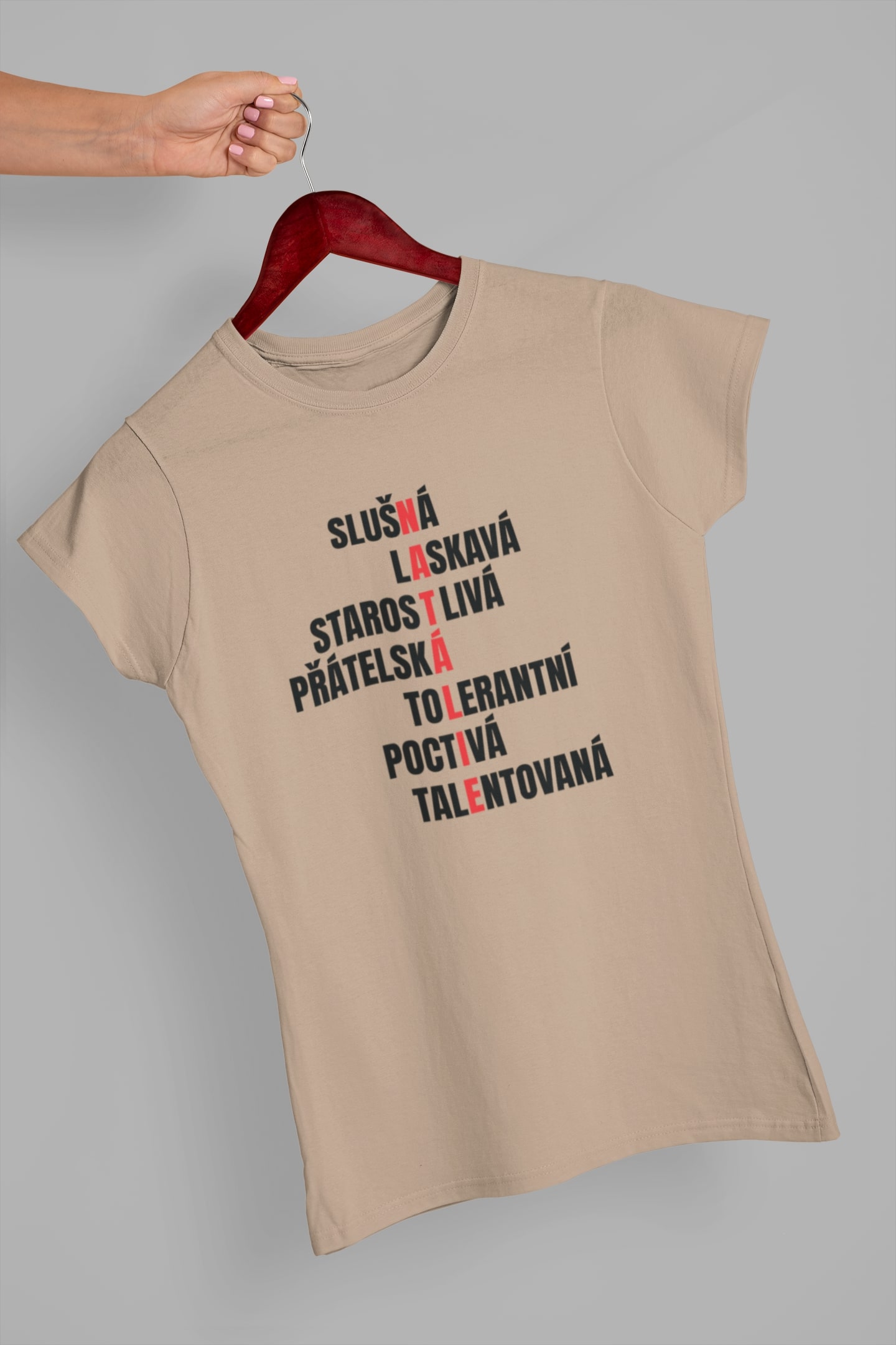 MMO Dámské tričko Charakteristika Natálie Barva: Písková