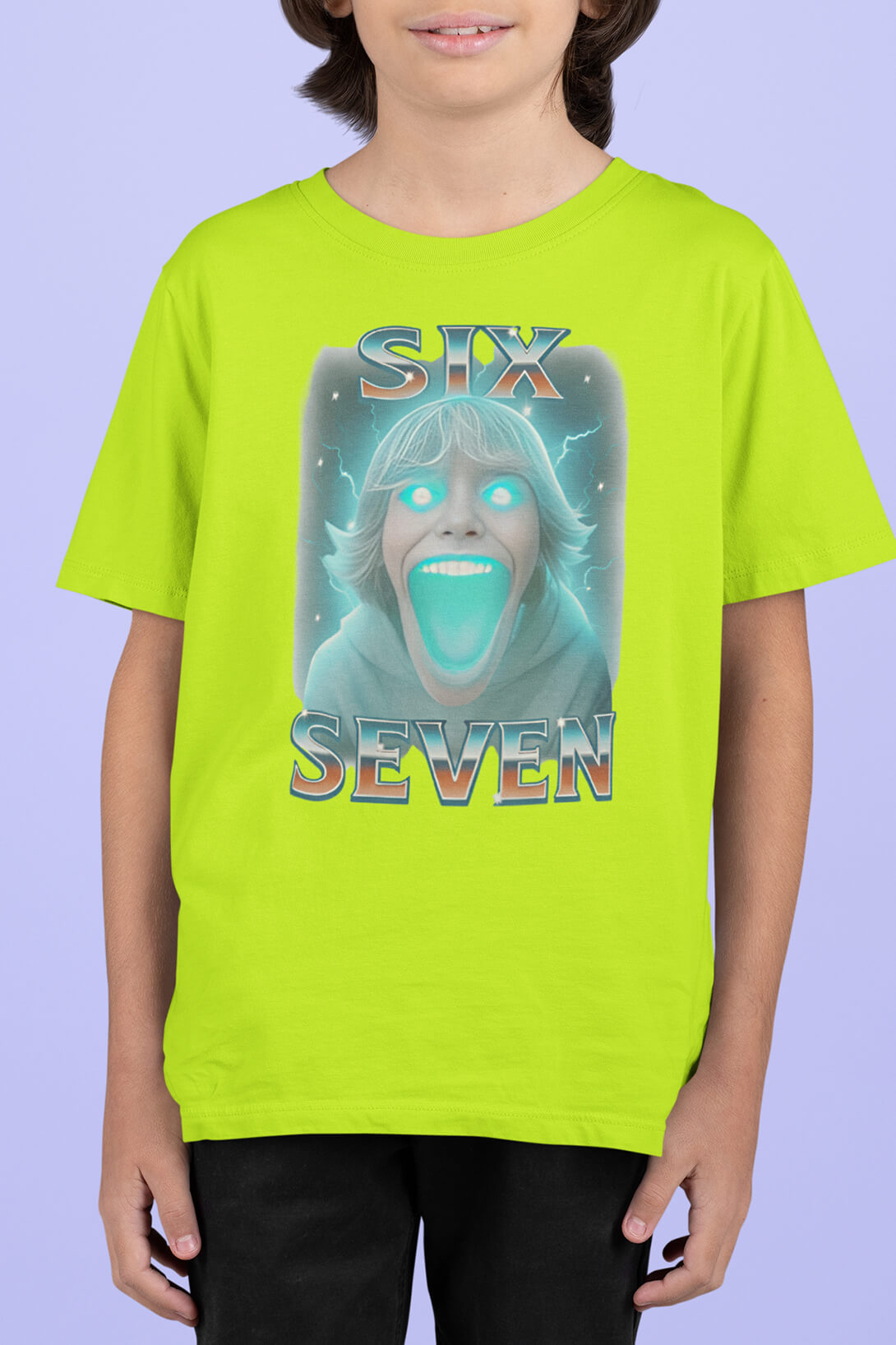 Dětské tričko Six seven Barva: Limetková, Velikost: 134