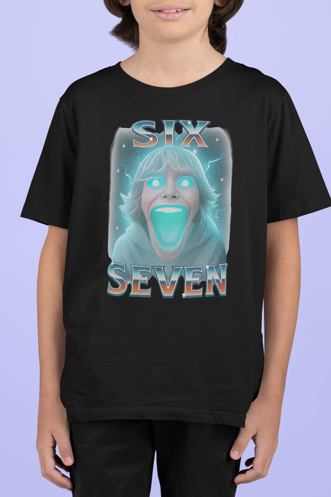 Dětské tričko Six seven Barva: Černá, Velikost: 134