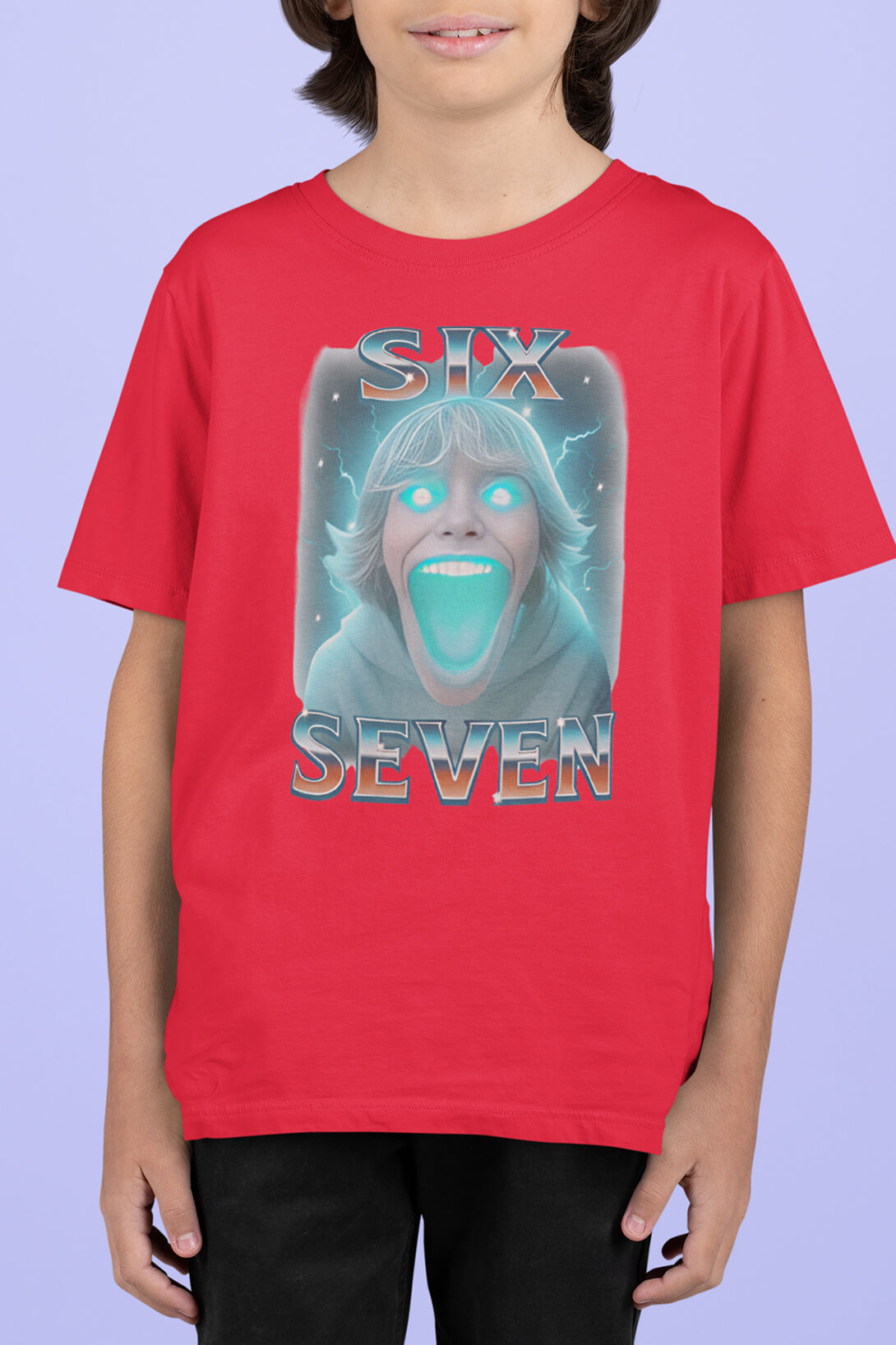 Dětské tričko Six seven Barva: Červená, Velikost: 134