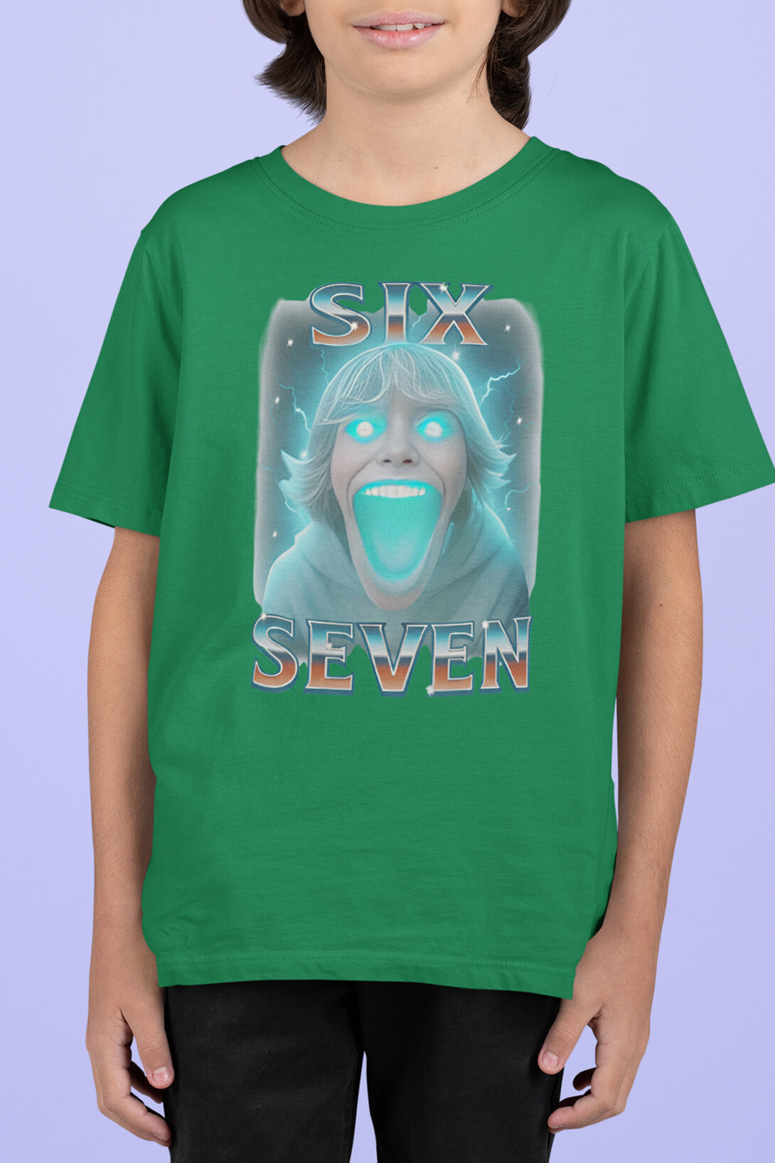 Dětské tričko Six seven Barva: Trávová zelená, Velikost: 134