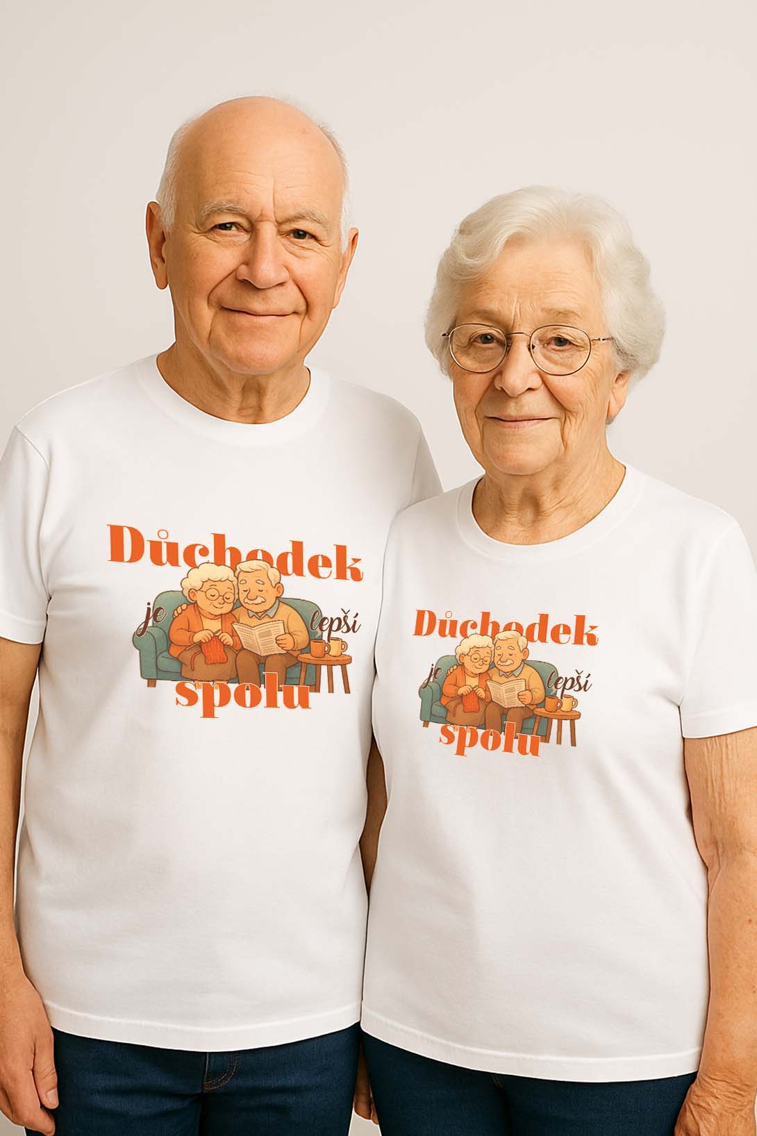 MMO Set pre Dedka a Babku Důchodek je lepší spolu Barva: Bílá, Dámska velikost: M, Pánska velikost: L