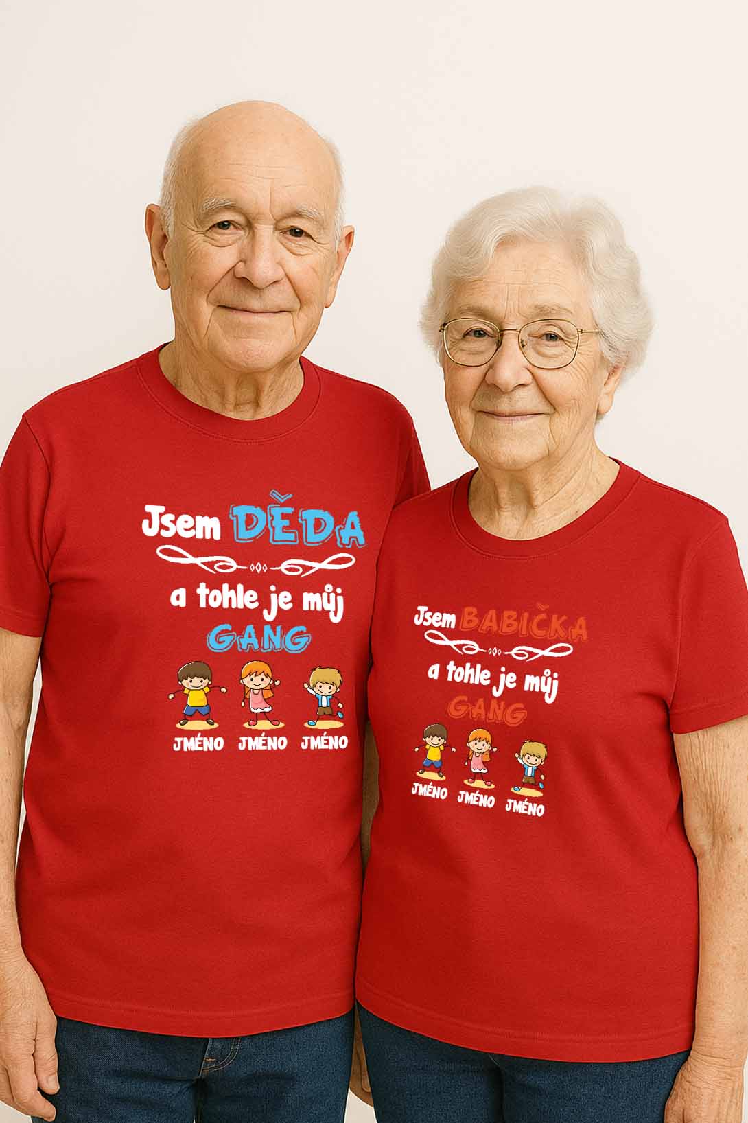 MMO Set pre Dědečka a Babičku GANG Barva: Červená, Dámska velikost: M, Pánska velikost: 3XL