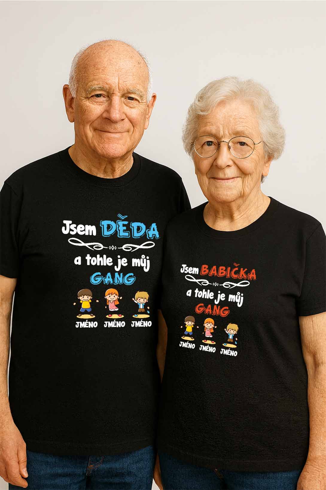 MMO Set pre Dědečka a Babičku GANG Barva: Černá, Dámska velikost: 3XL, Pánska velikost: XL
