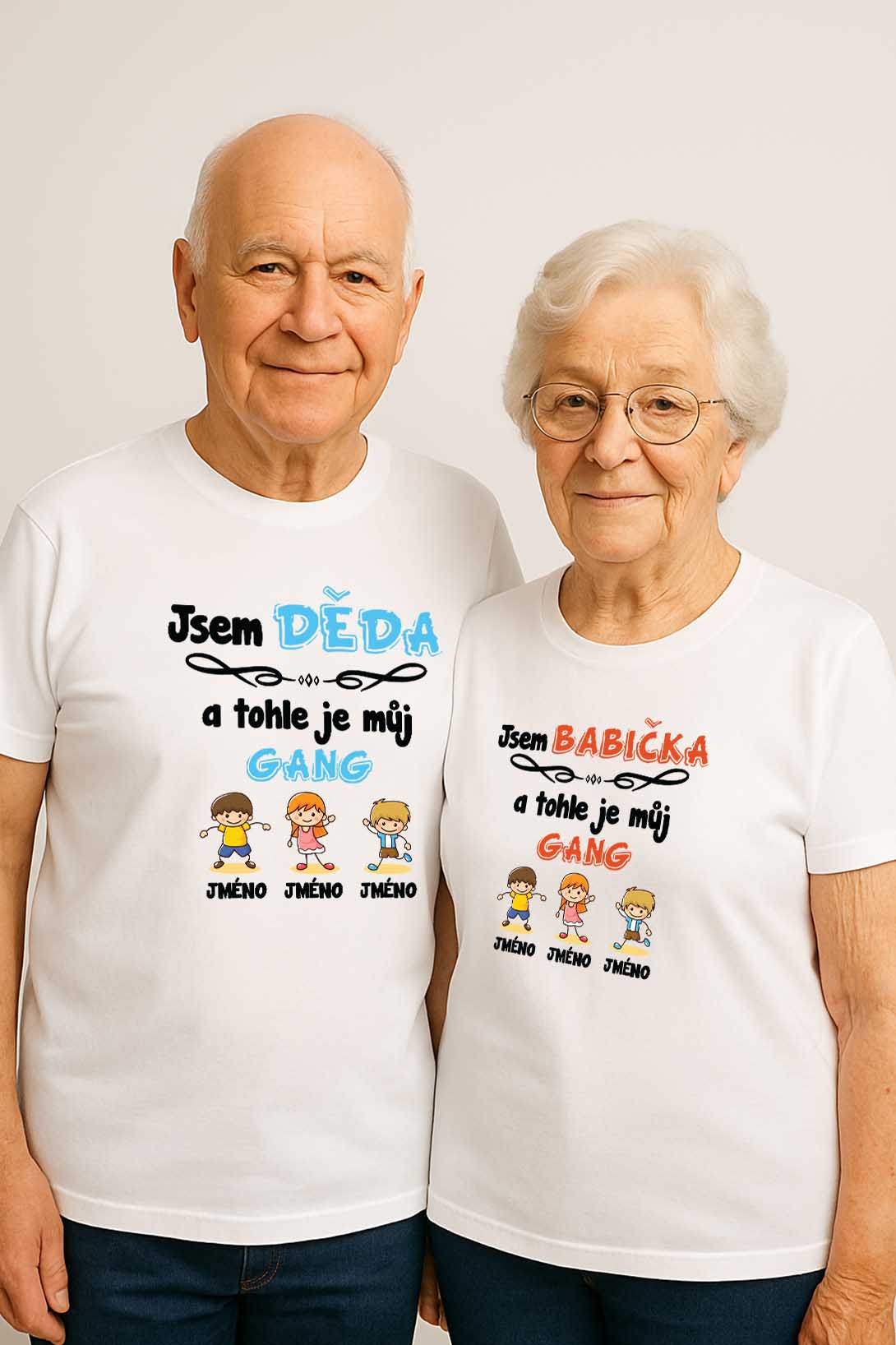 MMO Set pre Dědečka a Babičku GANG Barva: Bílá, Dámska velikost: 3XL, Pánska velikost: S