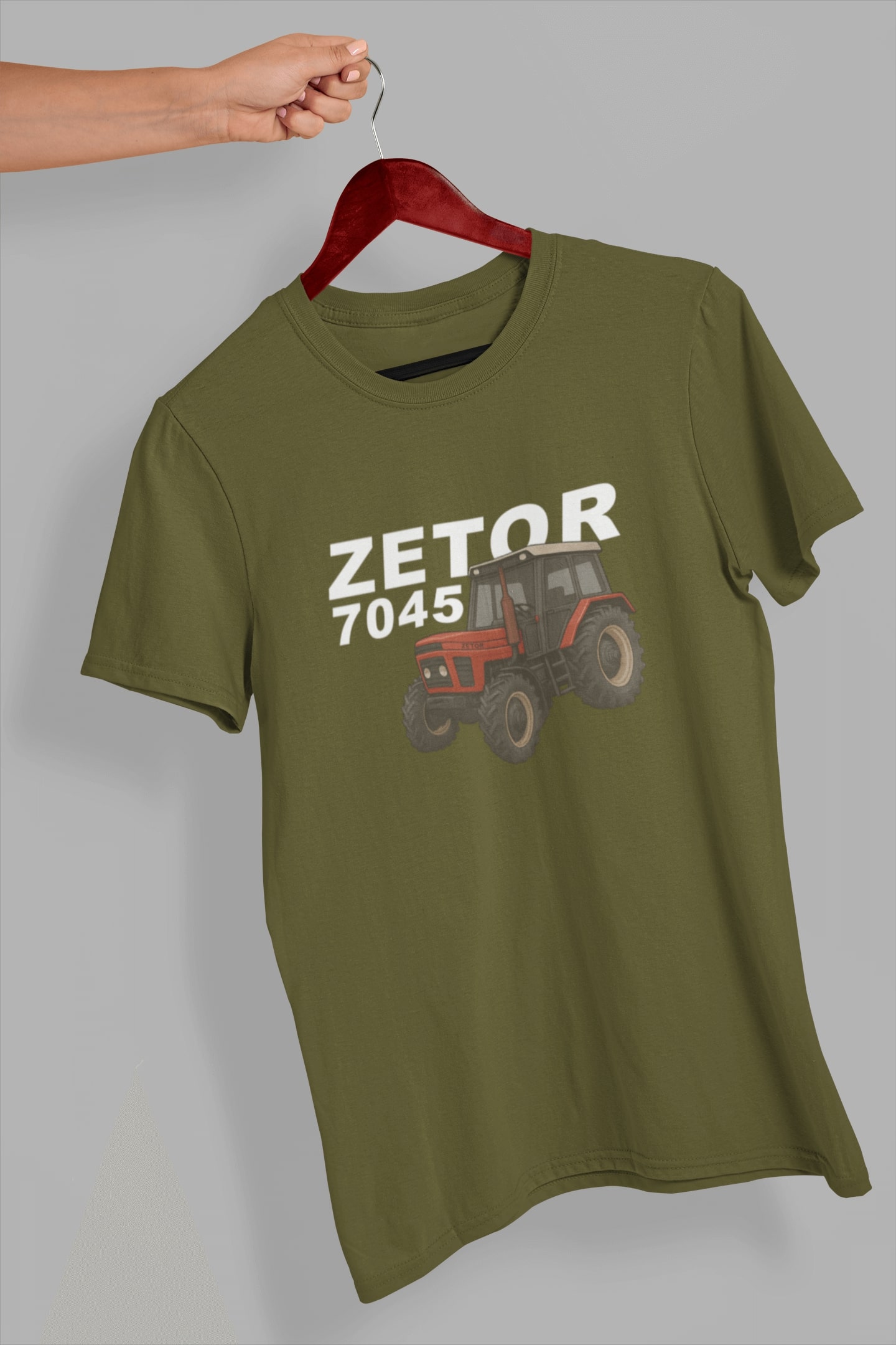 Pánské tričko Zetor 7045 Barva: Khaki, Velikost: M