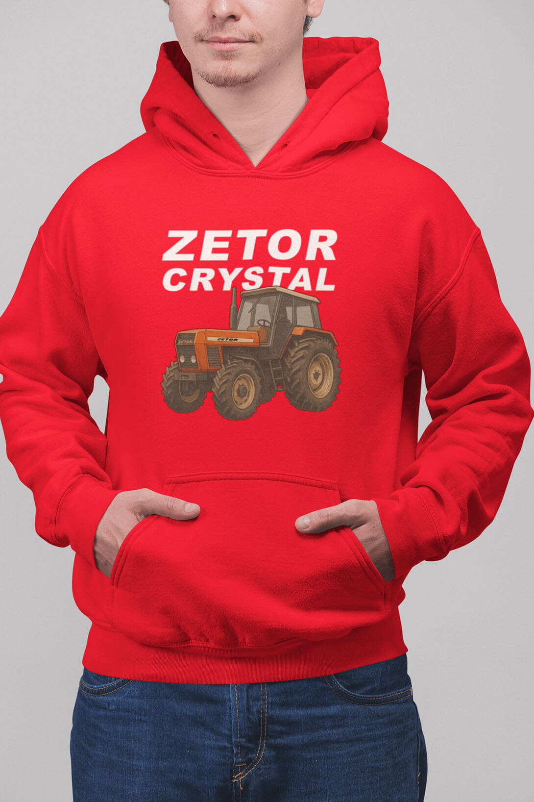 MMO Pánská mikina Zetor Crystal Barva: Červená, Velikost: S